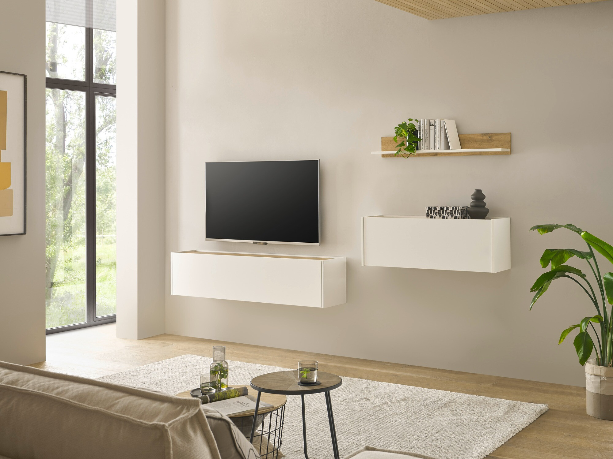 Fali polc Elbsori 126 (Wotan tölgy + Fehér)