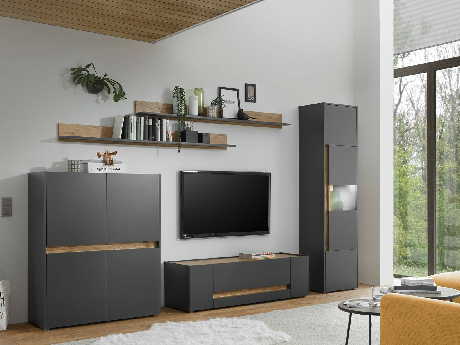 Nappali szett Elbsori 131 (Antracit + Wotan tölgy)