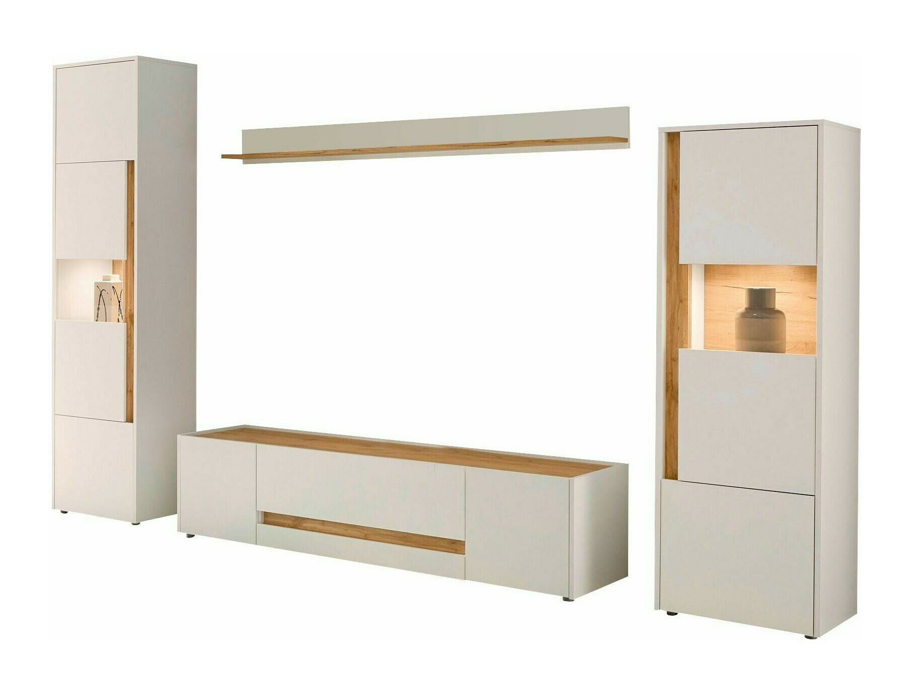 Nappali szett Elbsori 130 (Fehér + Wotan tölgy)