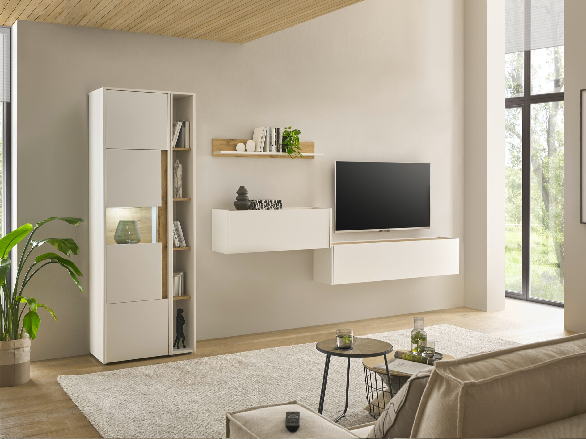 Nappali szett Elbsori 133 (Fehér + Wotan tölgy)