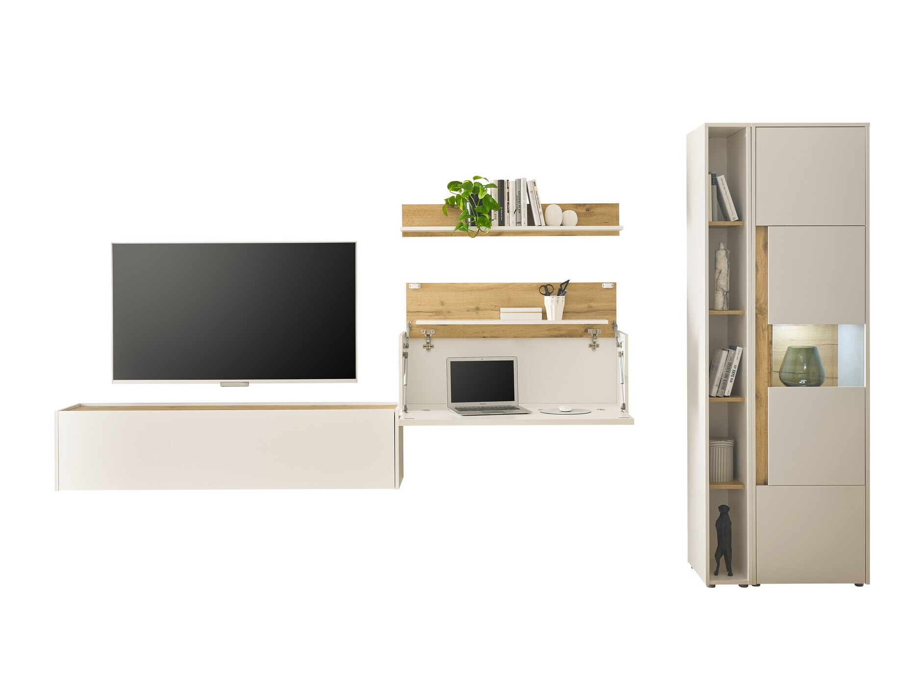 Nappali szett Elbsori 133 (Fehér + Wotan tölgy)