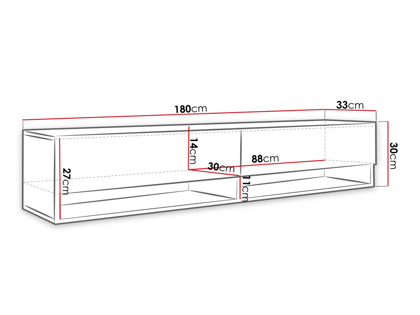 TV-állvány Sarasota 119 (Grafit + Fekete)