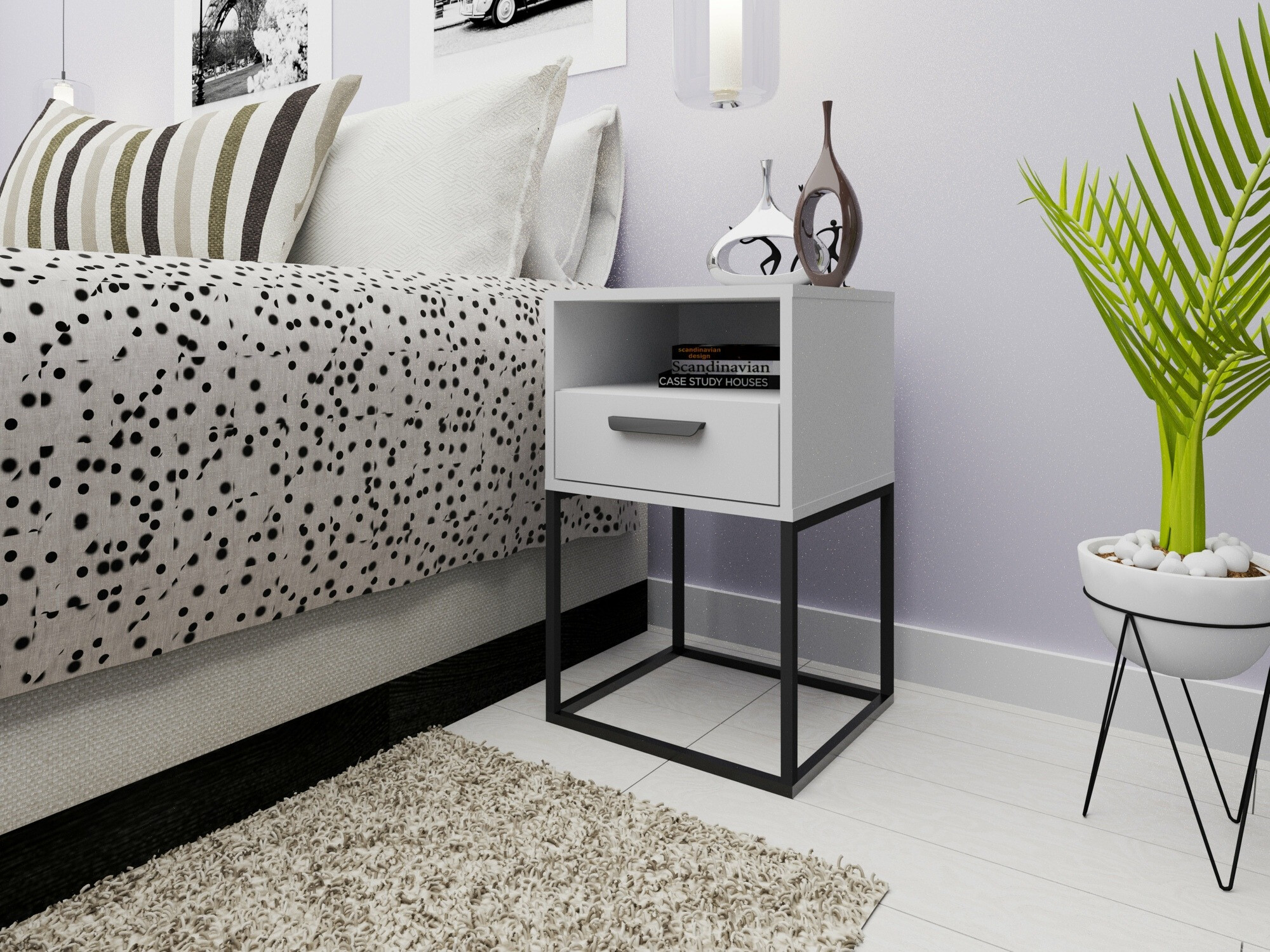 Éjjeliszekrény Bristol 193 (Fehér)