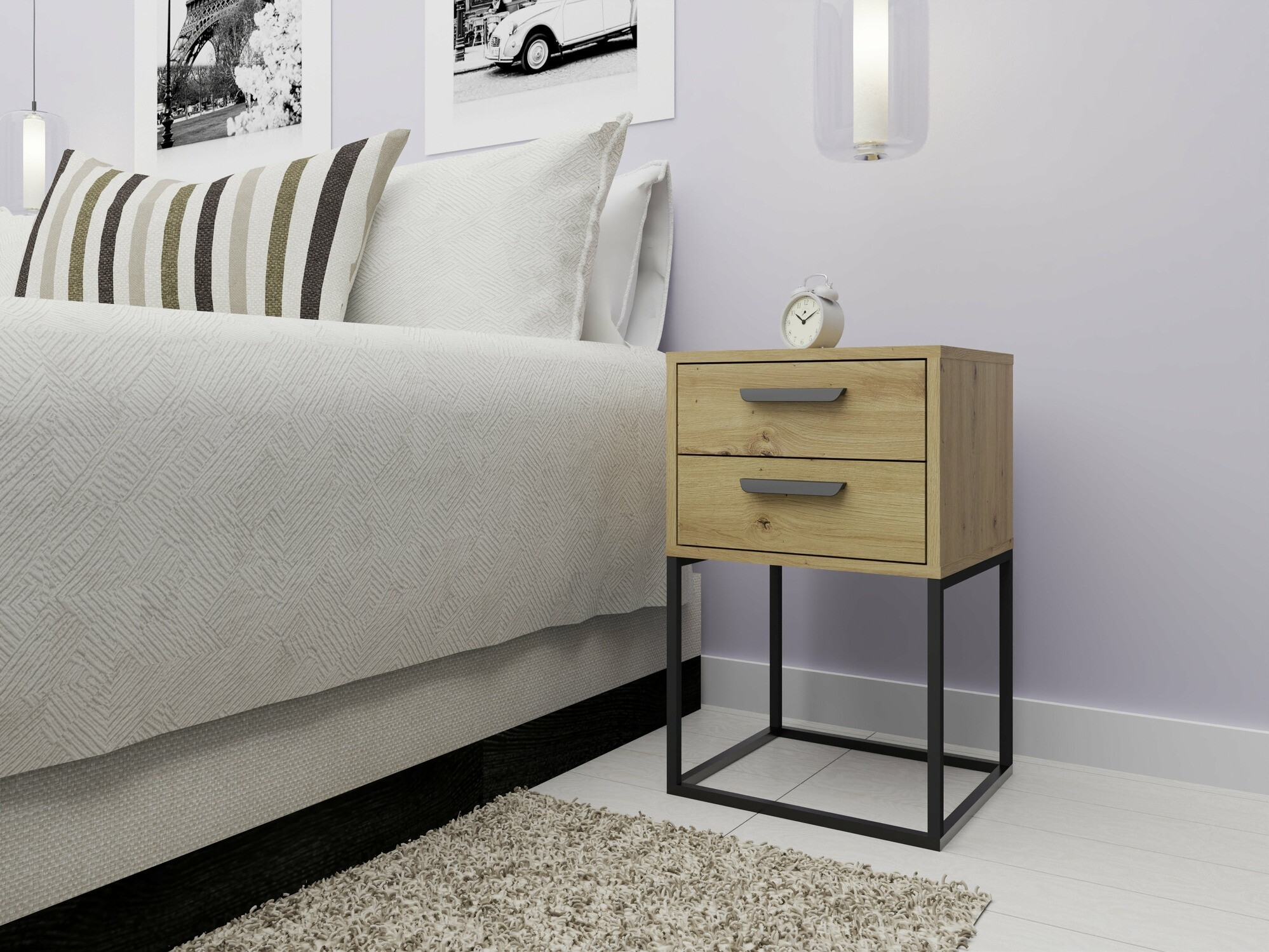 Éjjeliszekrény Bristol 196 (Artisan tölgy)