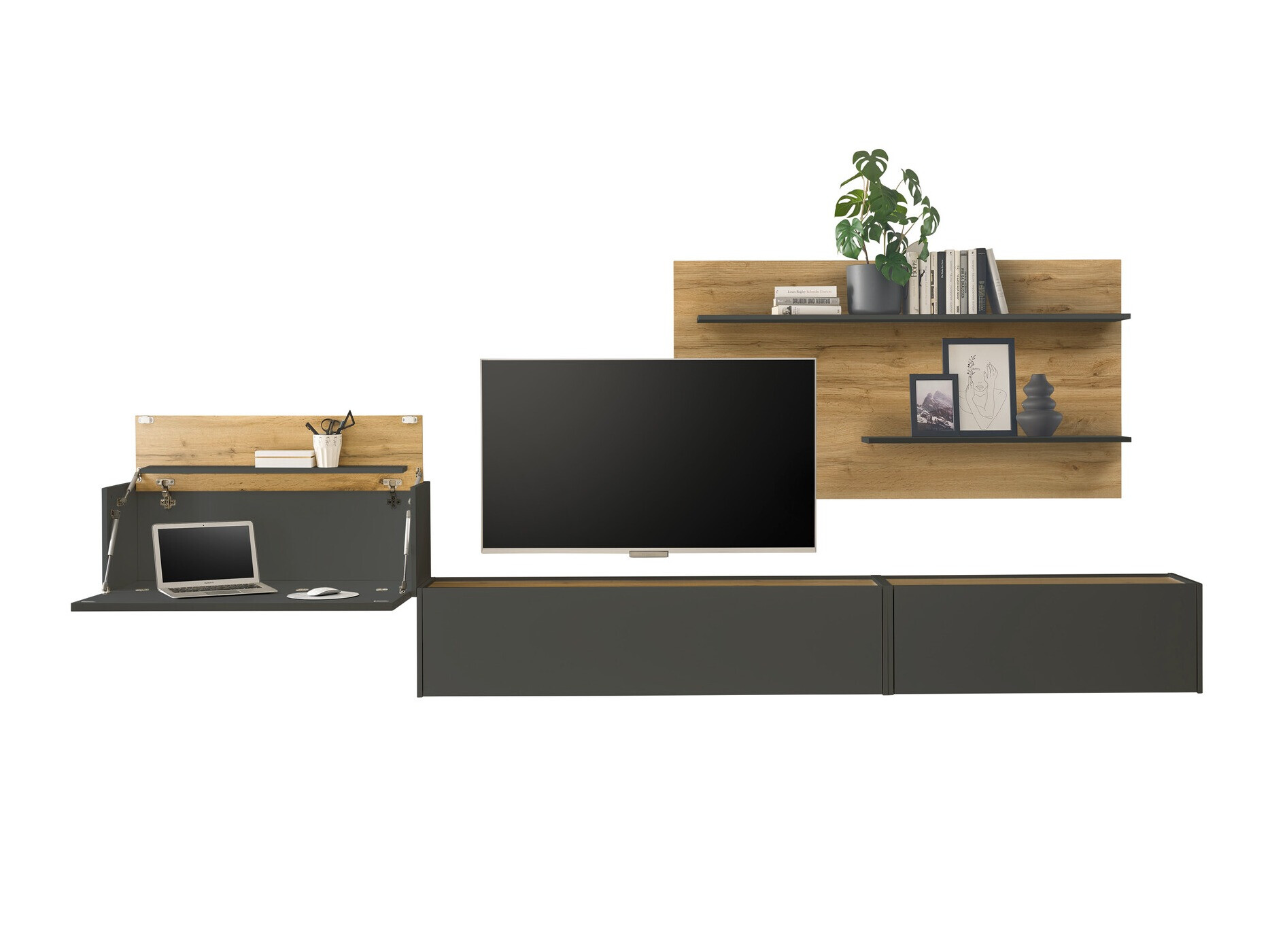 Nappali szett Elbsori 137 (Antracit + Wotan tölgy)