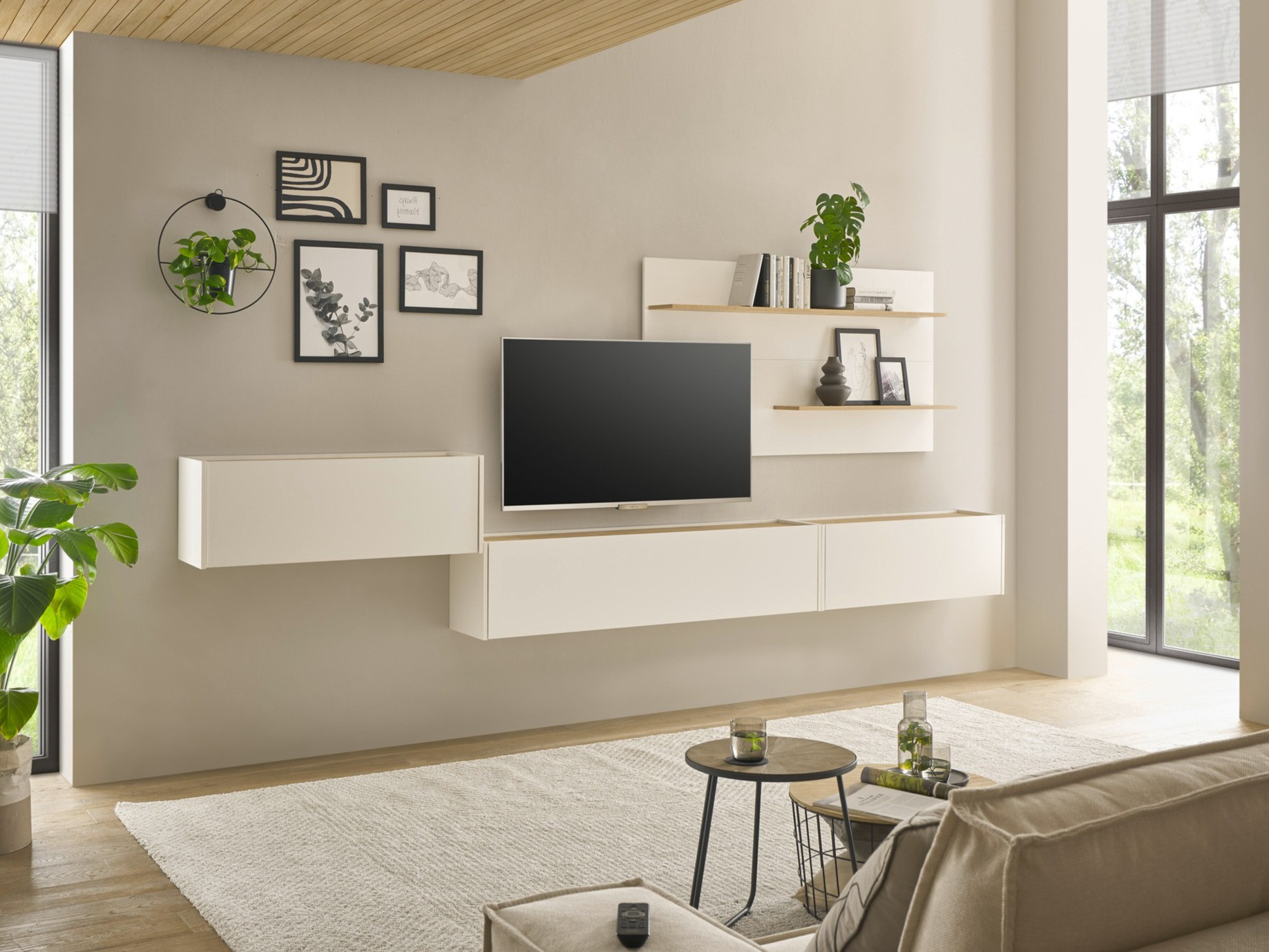 Nappali szett Elbsori 137 (Fehér + Wotan tölgy)