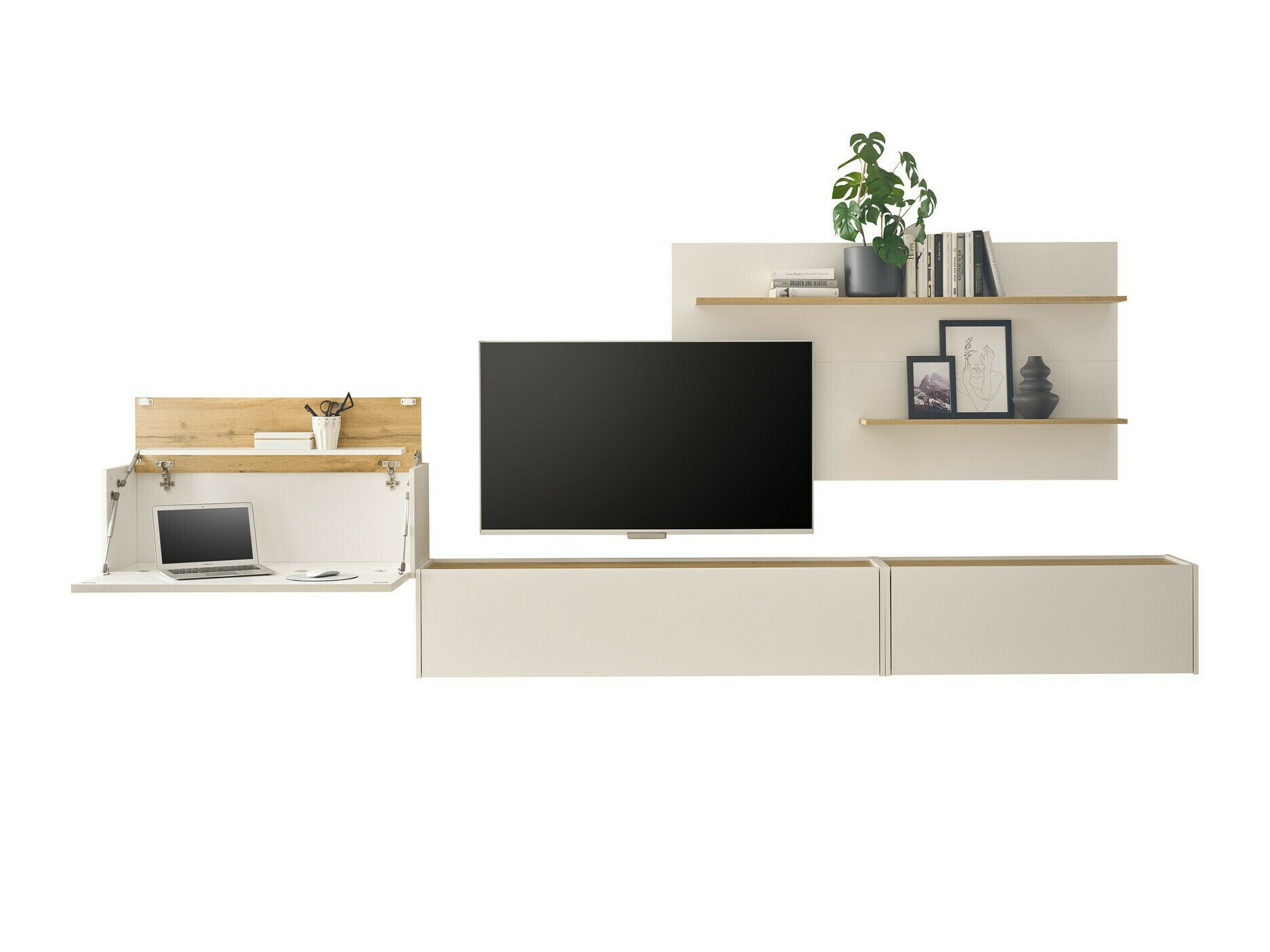 Nappali szett Elbsori 137 (Fehér + Wotan tölgy)