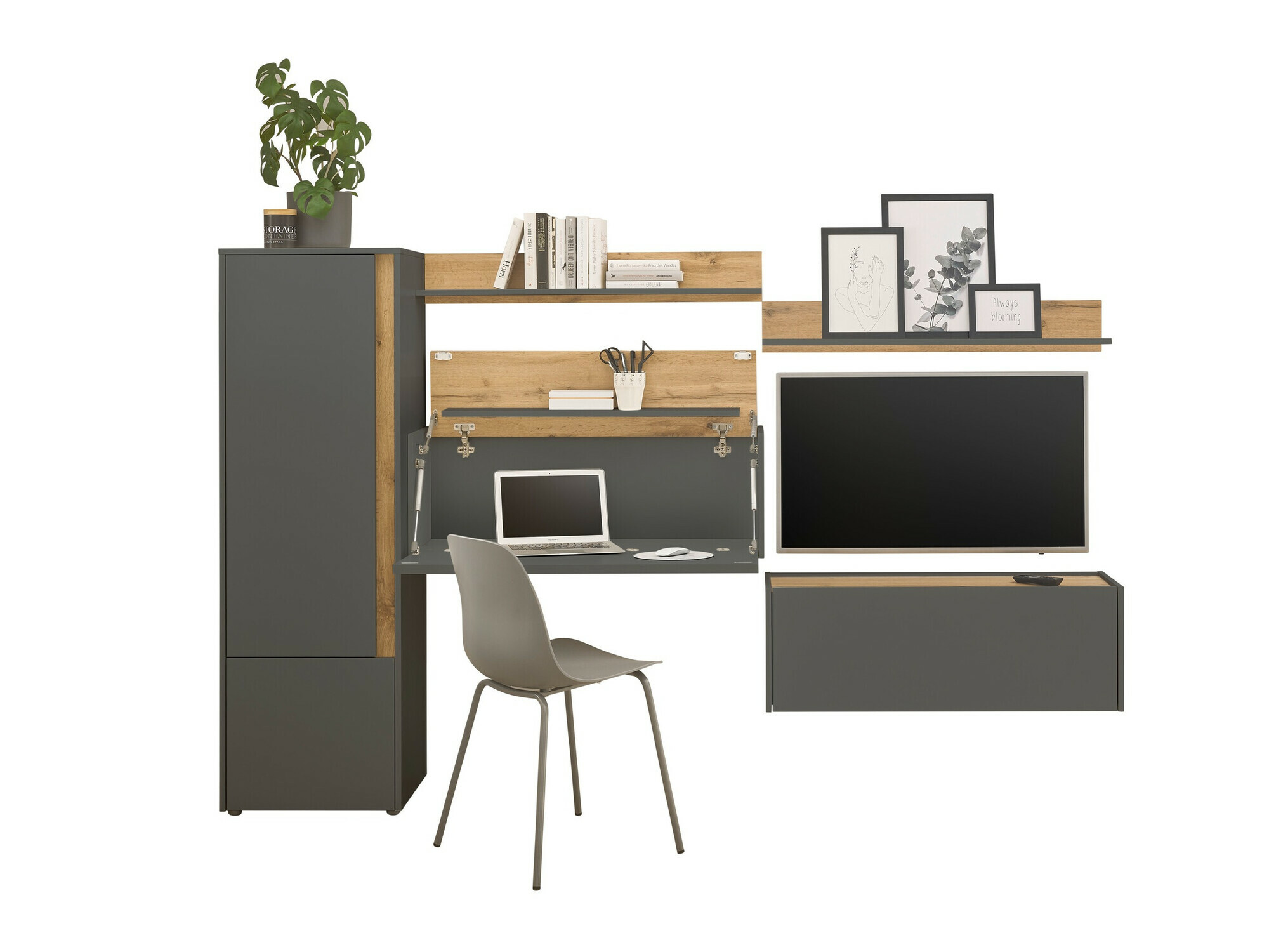 Nappali szett Elbsori 138 (Antracit + Wotan tölgy)