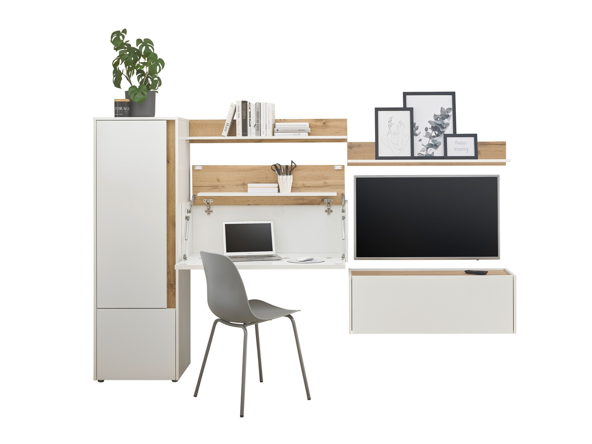 Nappali szett Elbsori 138 (Fehér + Wotan tölgy)