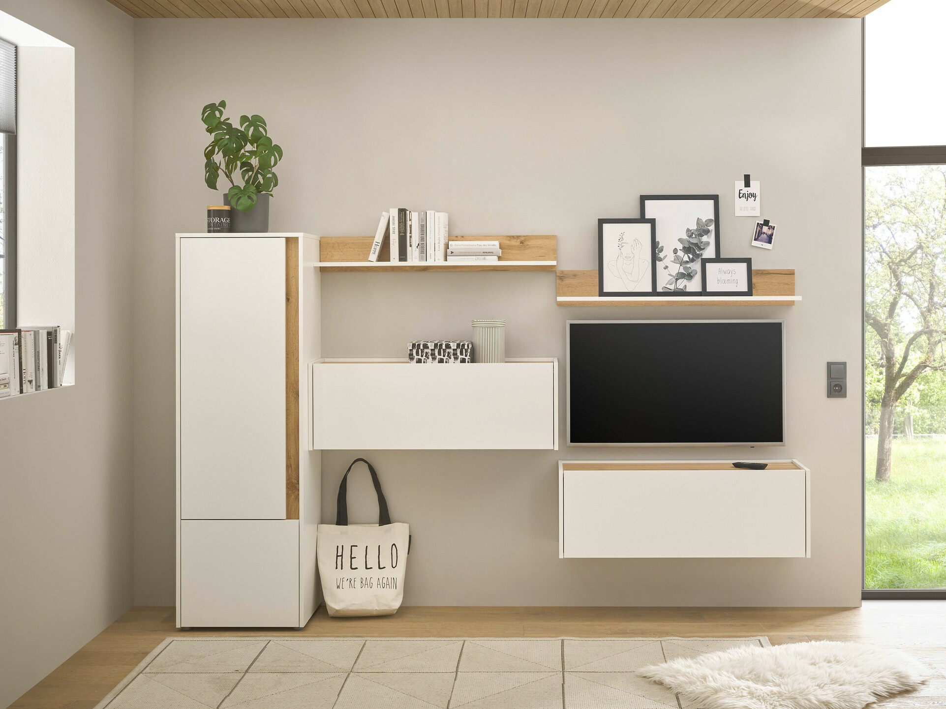 Nappali szett Elbsori 138 (Fehér + Wotan tölgy)