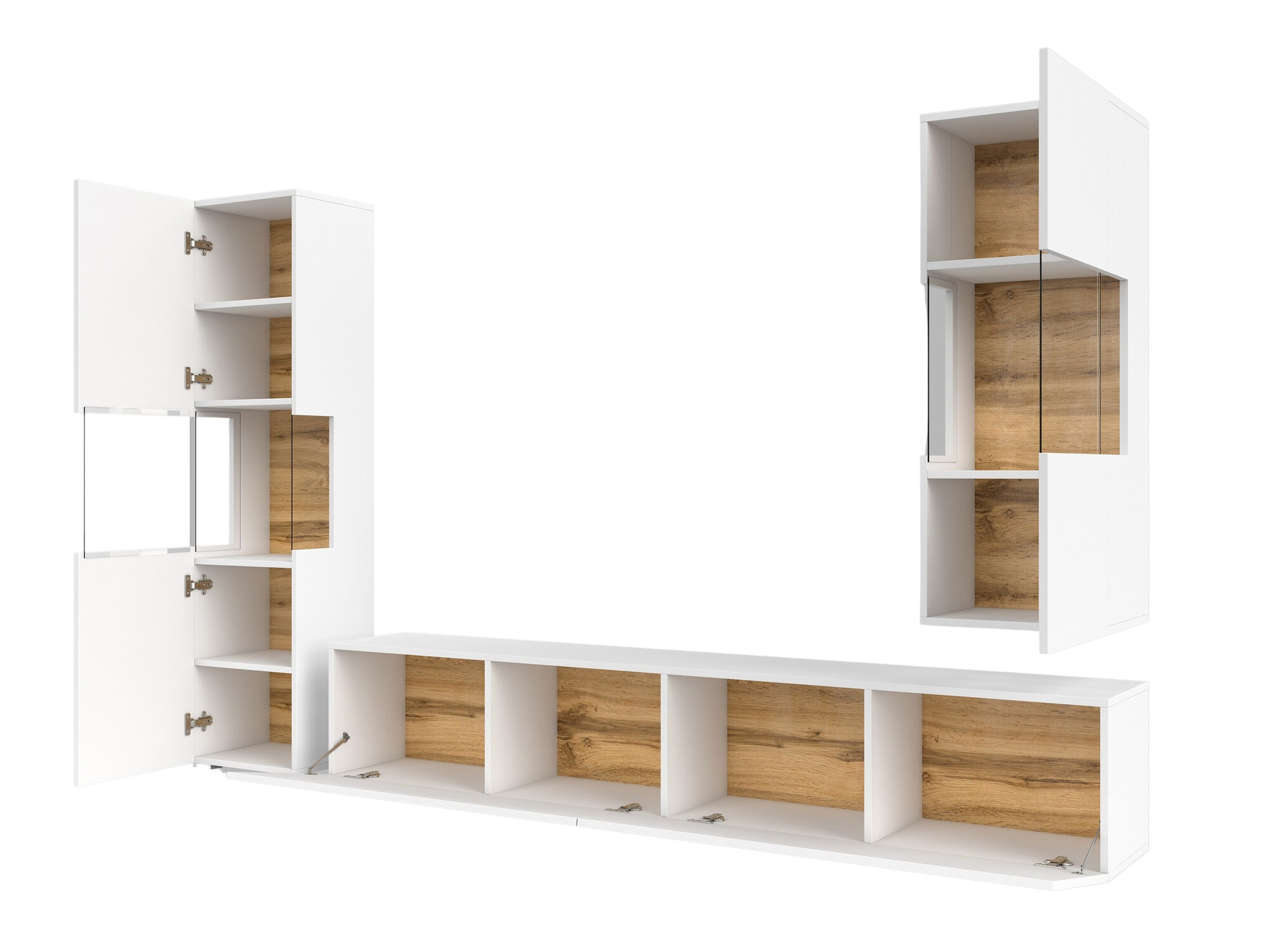 Nappali szett Revmiru 106 (Fehér + Wotan tölgy)