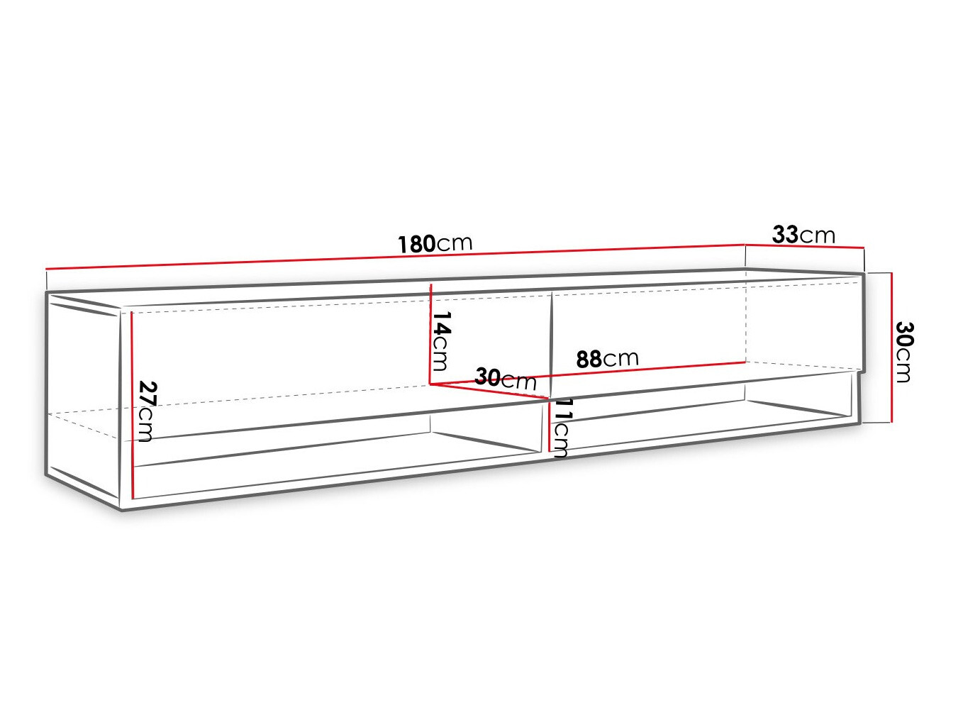 TV-állvány Sarasota 119 (Fekete + Grafit)
