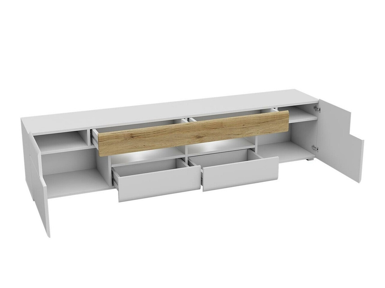 TV-állvány Torsone 113 (Antracit + Gloss antracit + Grandson tölgy)