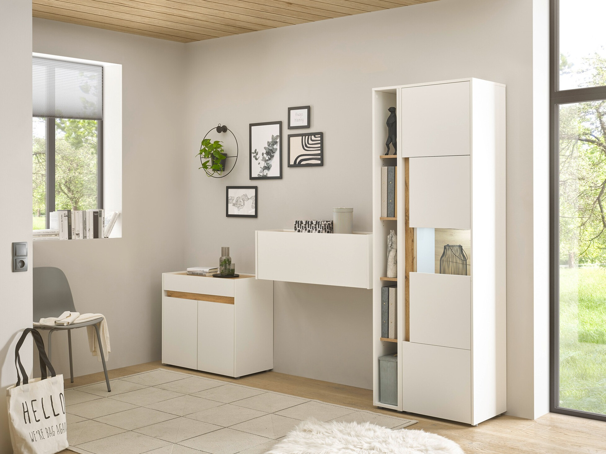 Bútorkészlet Elbsori 139 (Fehér + Wotan tölgy)