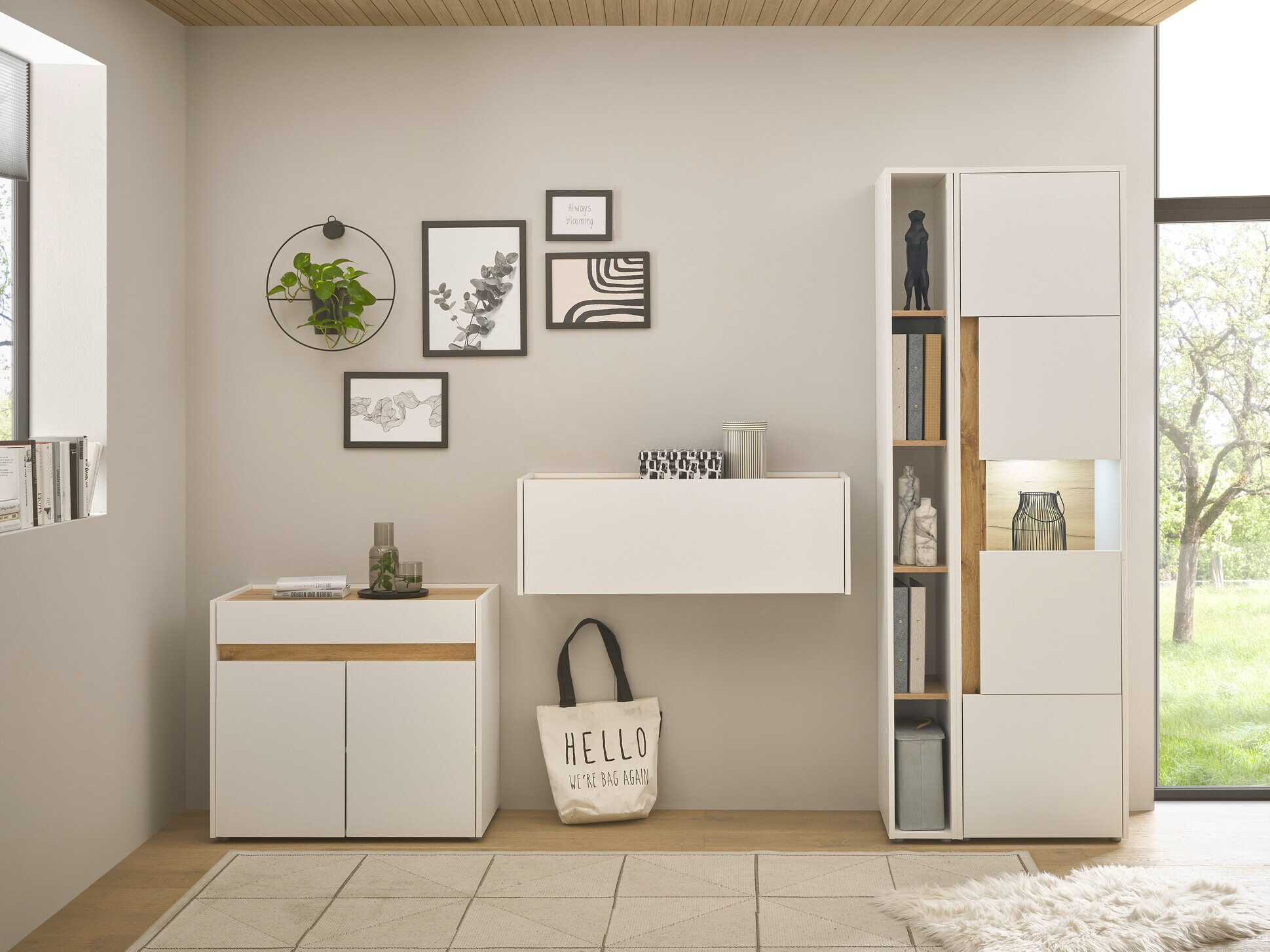 Bútorkészlet Elbsori 139 (Fehér + Wotan tölgy)