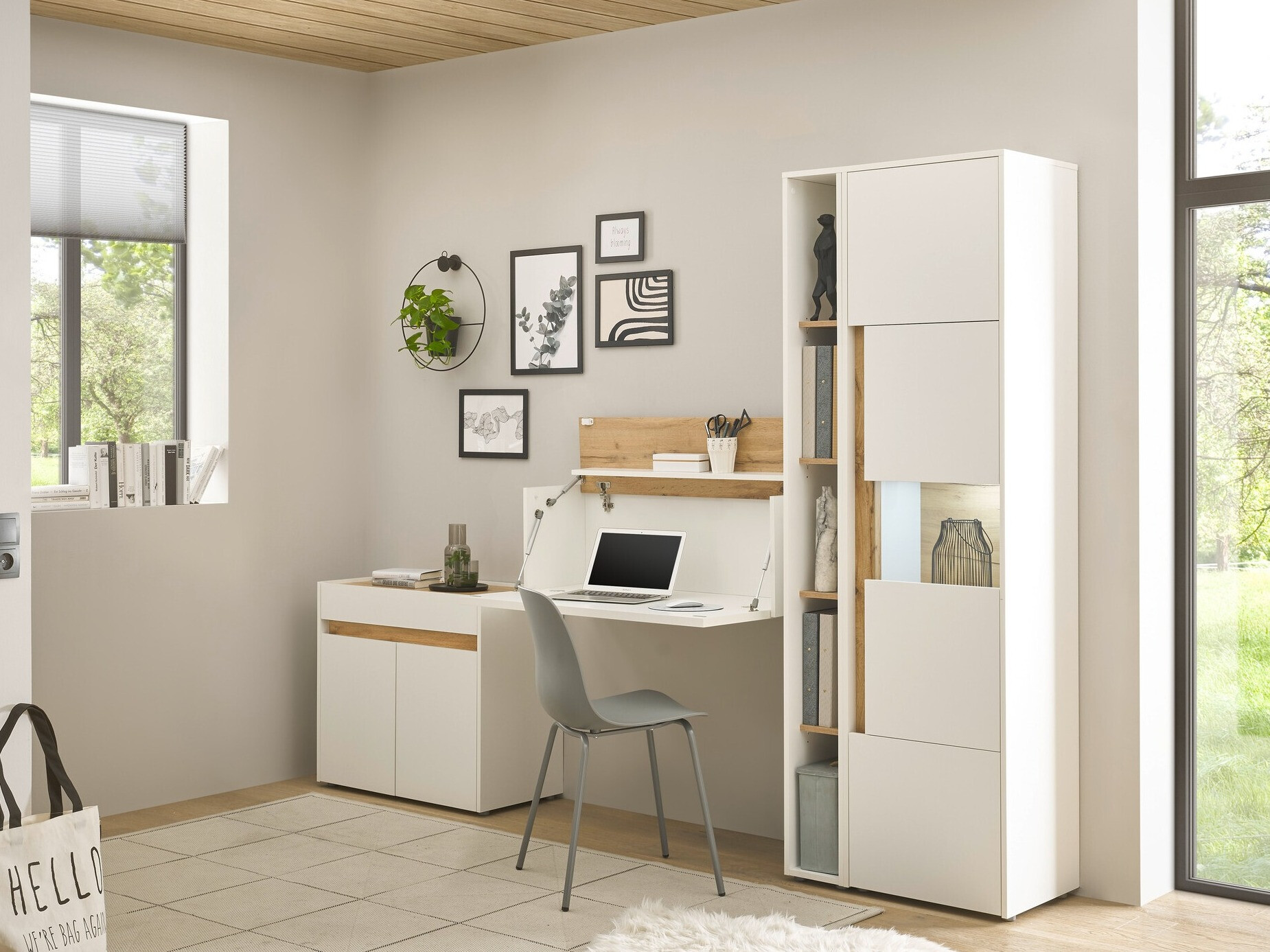 Bútorkészlet Elbsori 139 (Fehér + Wotan tölgy)