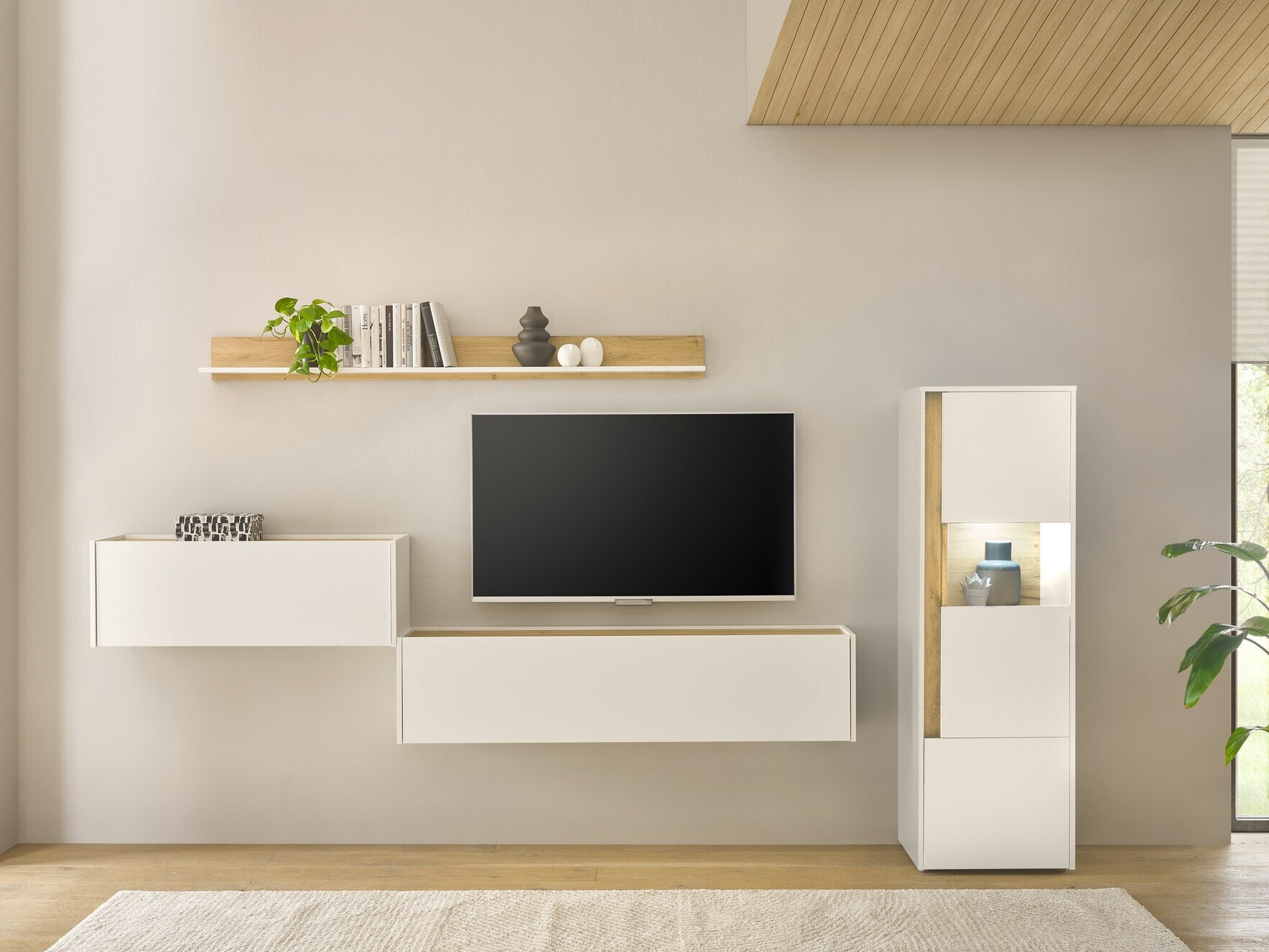 Nappali szett Elbsori 141 (Fehér + Wotan tölgy)