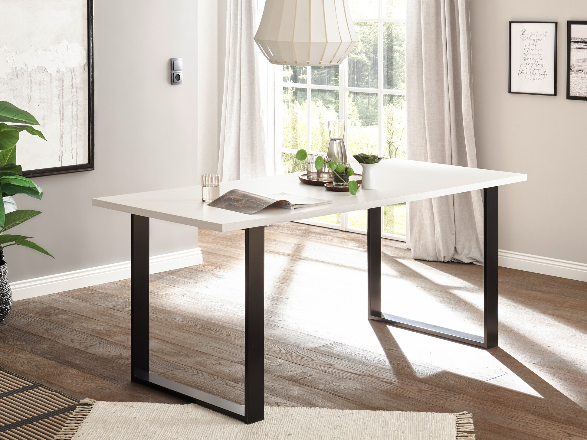 Asztal Cirtale 100 (Fehérített fenyő + Antracit)