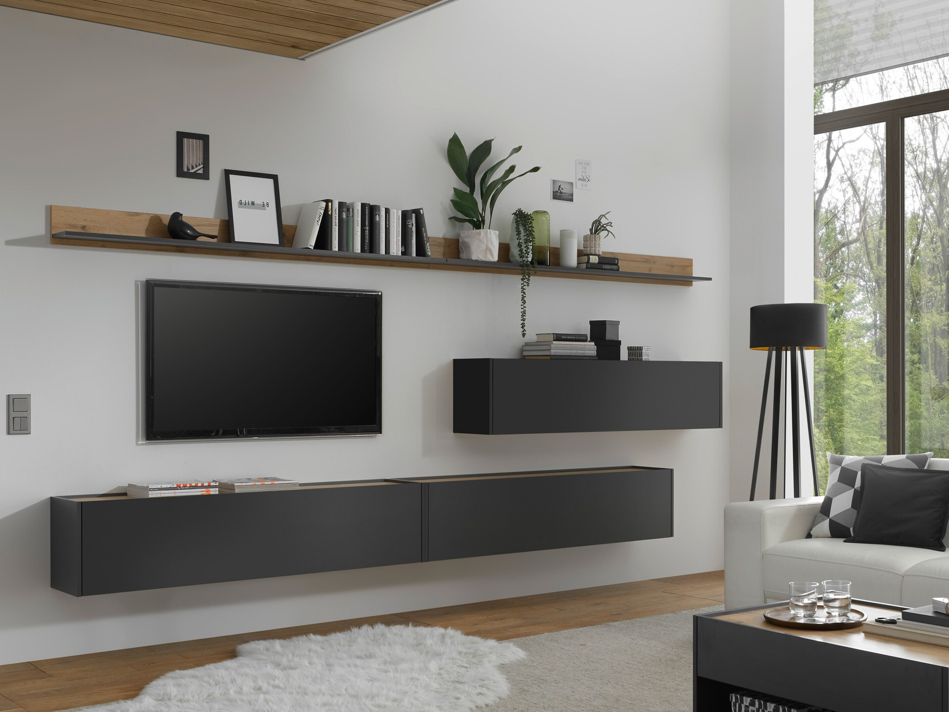 Nappali szett Elbsori 142 (Antracit + Wotan tölgy)