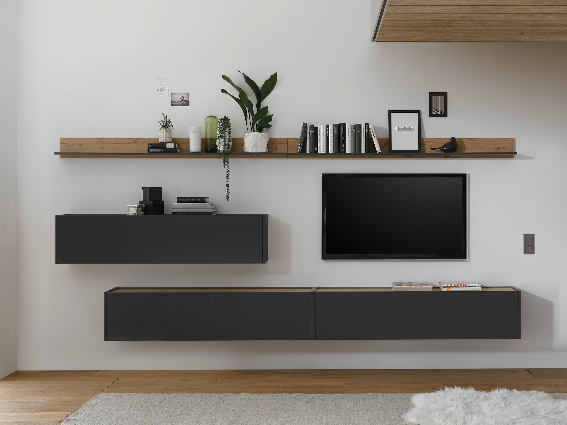 Nappali szett Elbsori 142 (Antracit + Wotan tölgy)