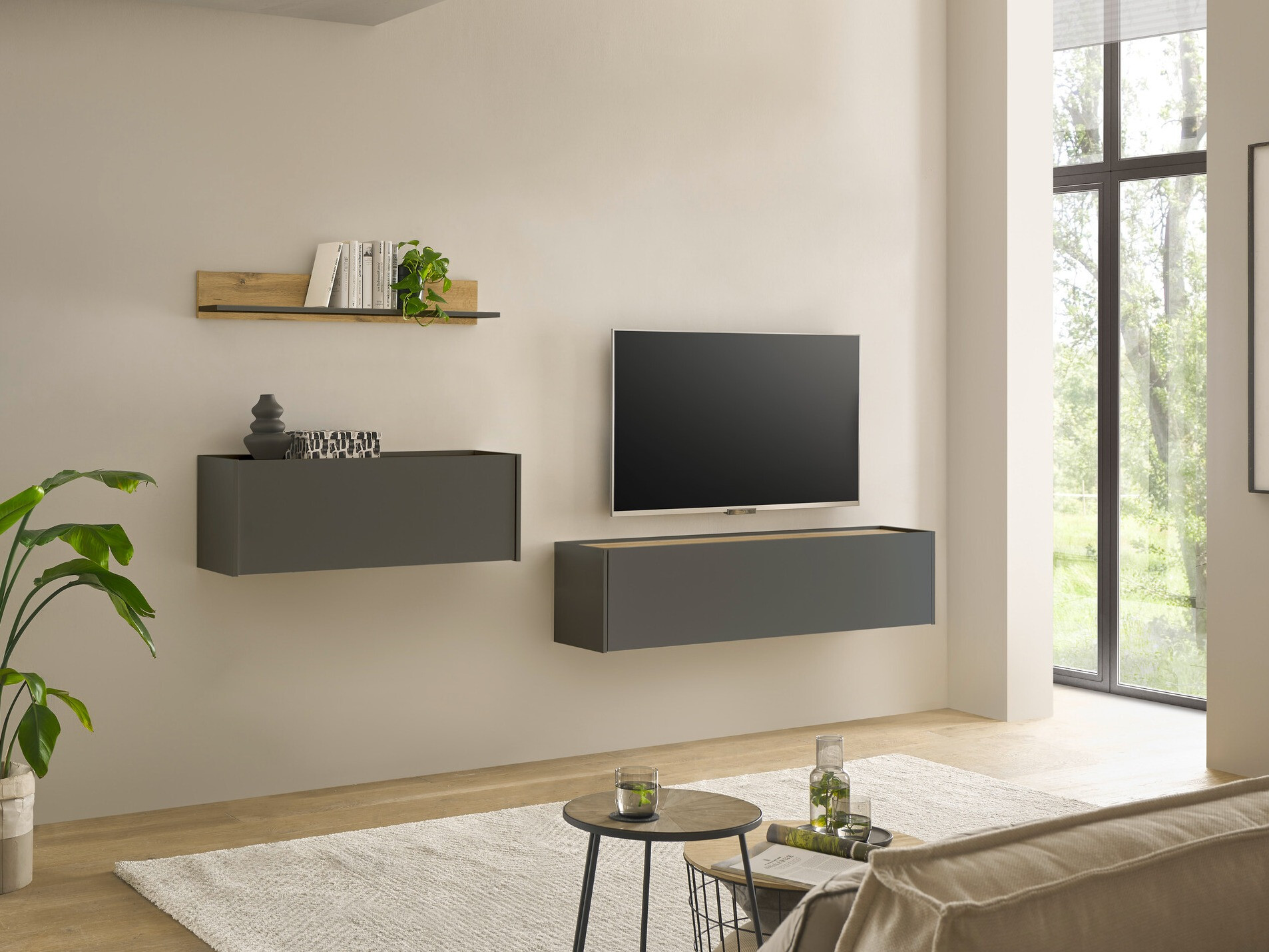 Nappali szett Elbsori 143 (Antracit + Wotan tölgy)