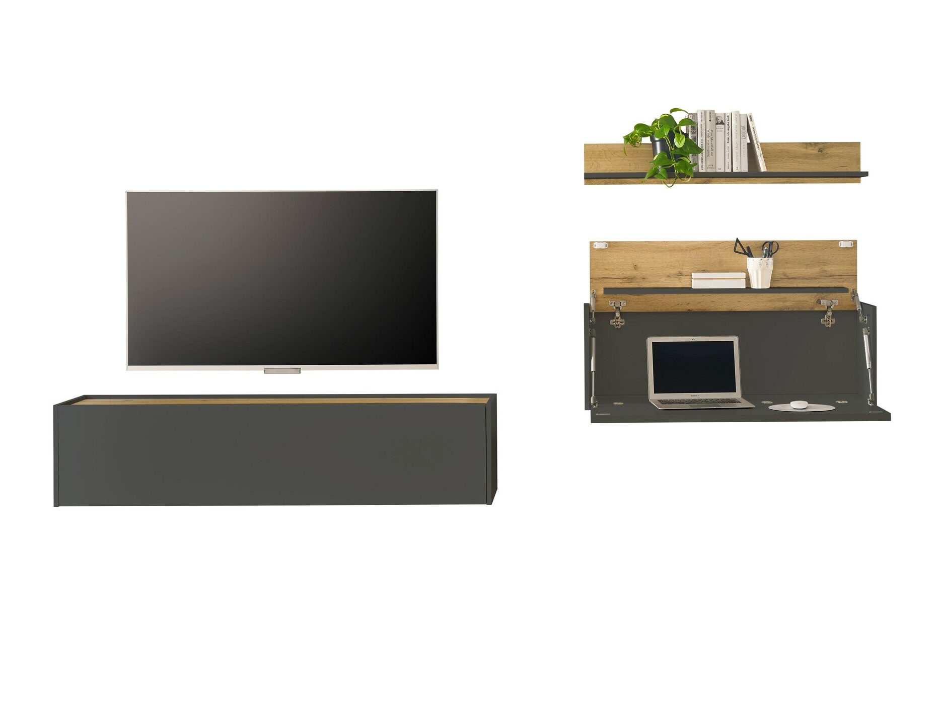 Nappali szett Elbsori 143 (Antracit + Wotan tölgy)