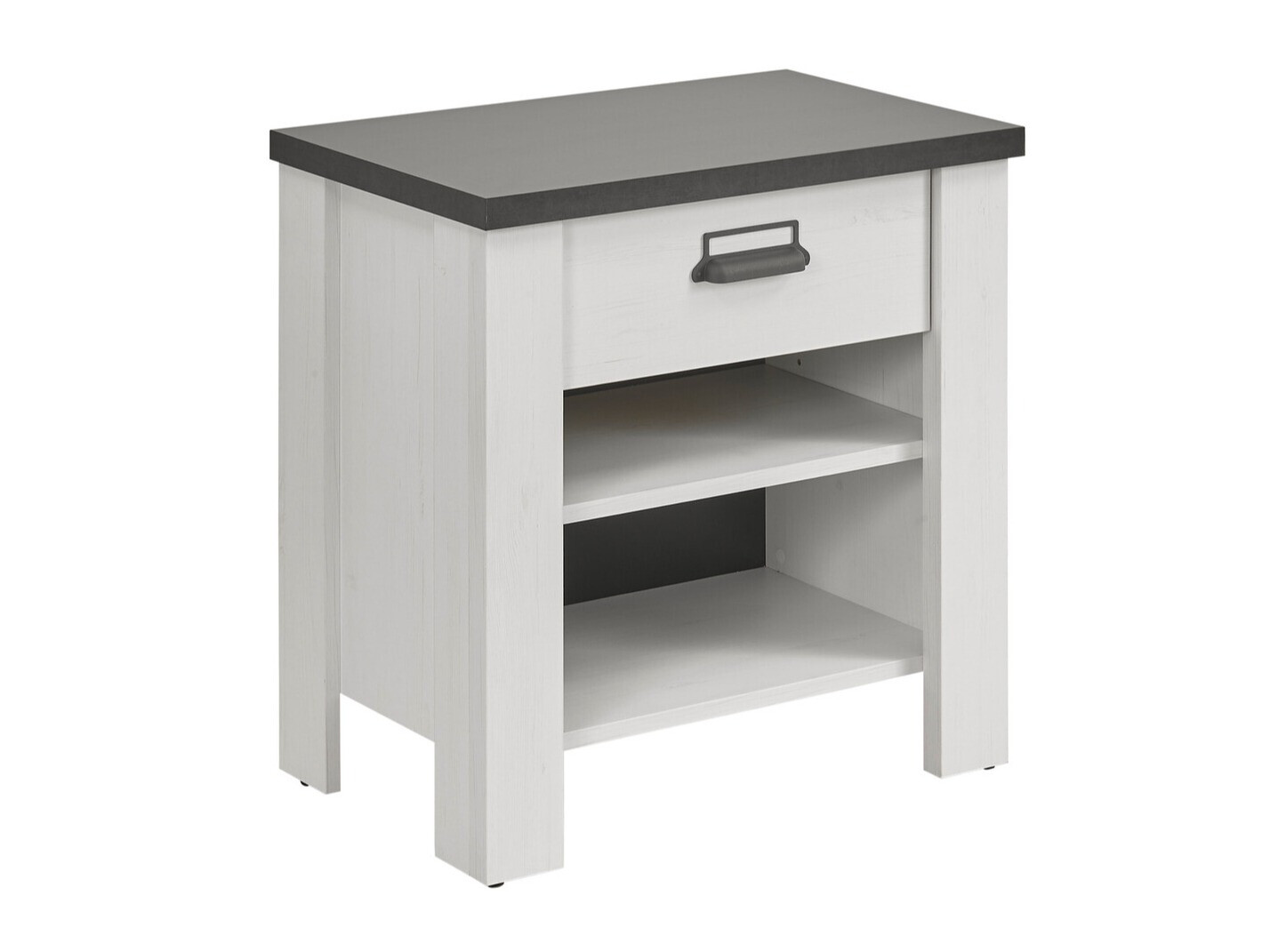 Éjjeliszekrény Cirtale 102 (Antracit + Fehérített fenyő)