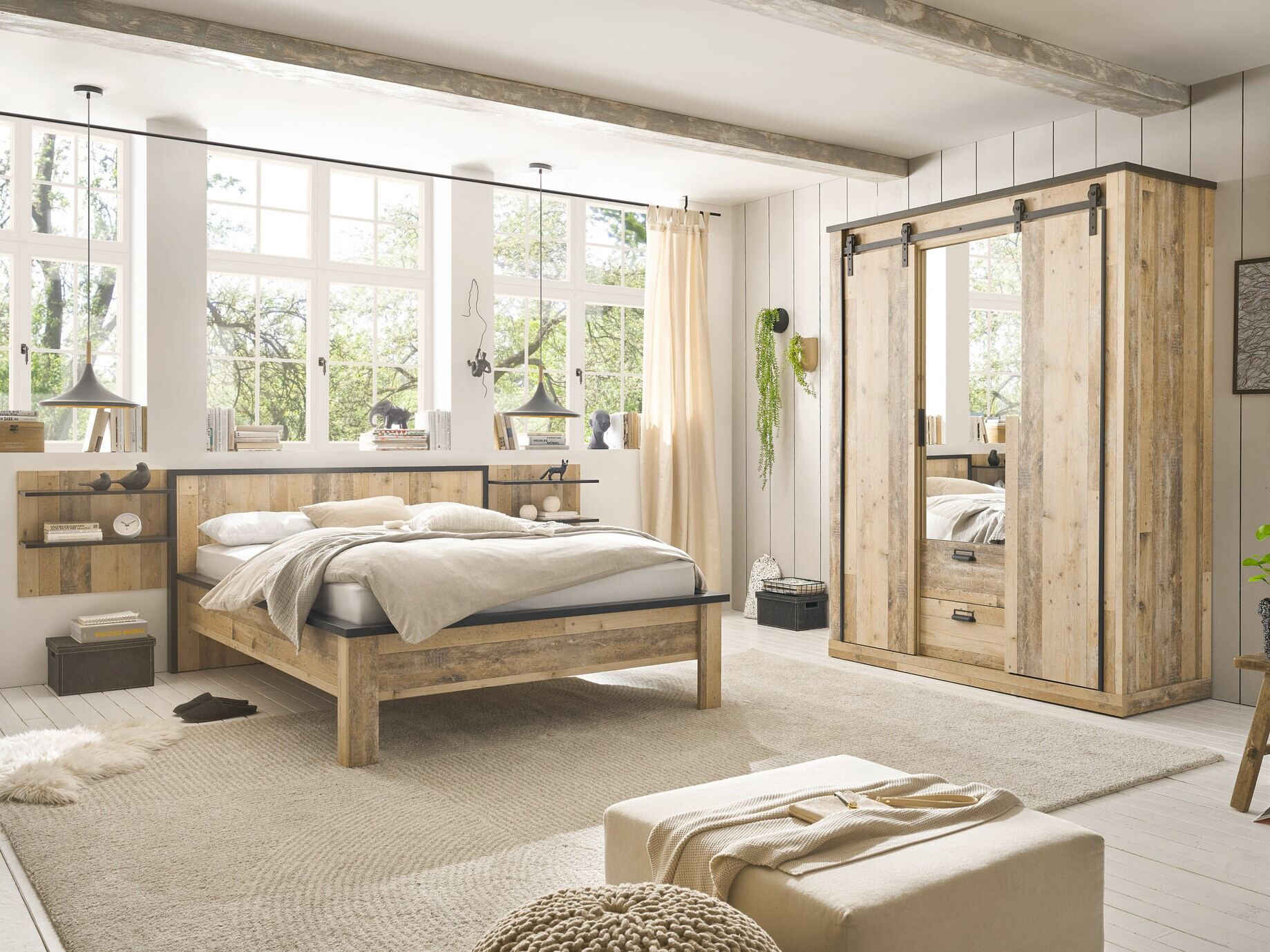 Fali polc Cirtale 105 (Érett tölgy + Antracit)