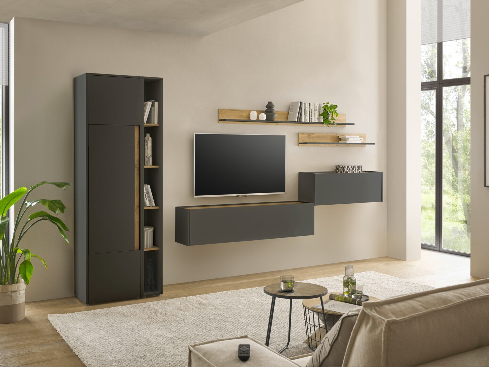 Nappali szett Elbsori 145 (Antracit + Wotan tölgy)