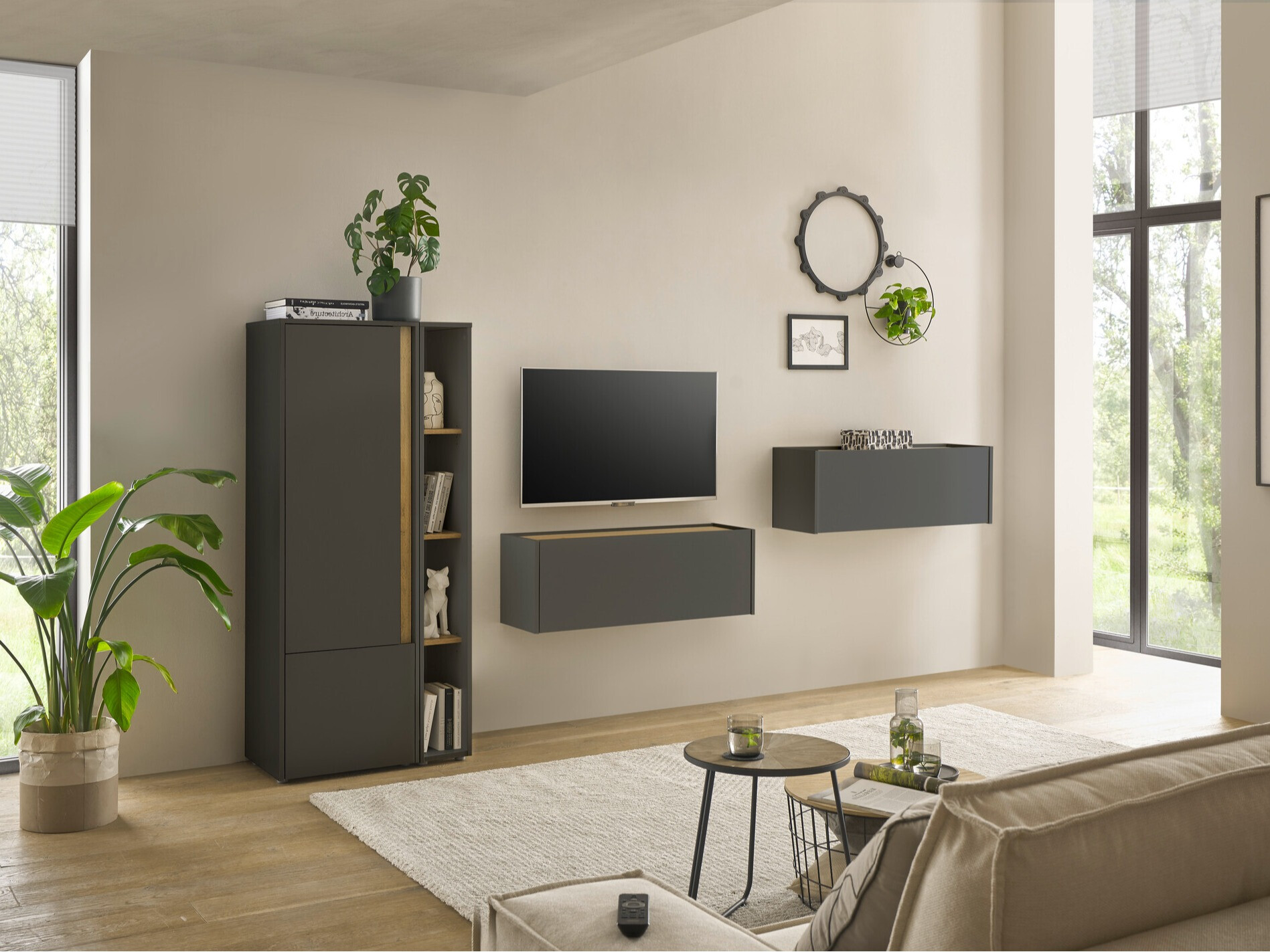 Nappali szett Elbsori 146 (Antracit + Wotan tölgy)