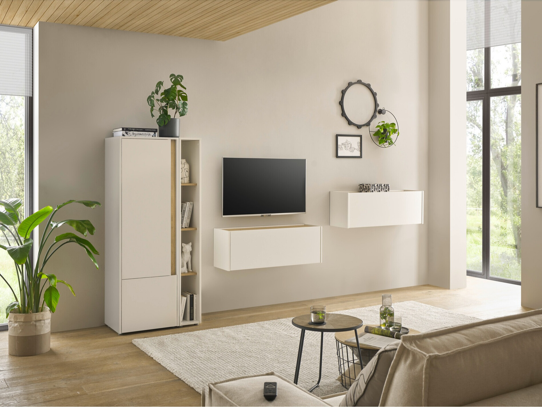 Nappali szett Elbsori 146 (Fehér + Wotan tölgy)