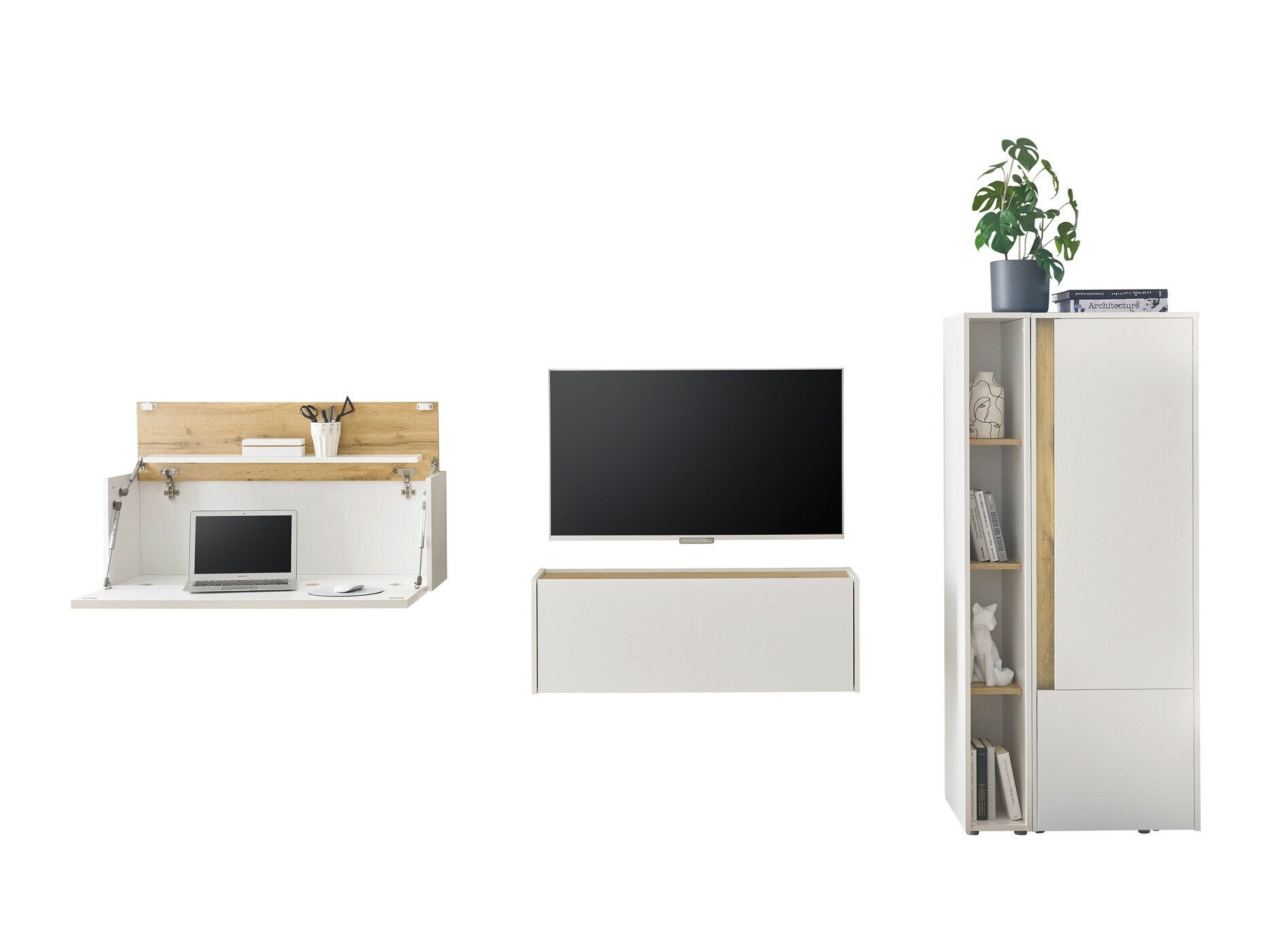 Nappali szett Elbsori 146 (Fehér + Wotan tölgy)