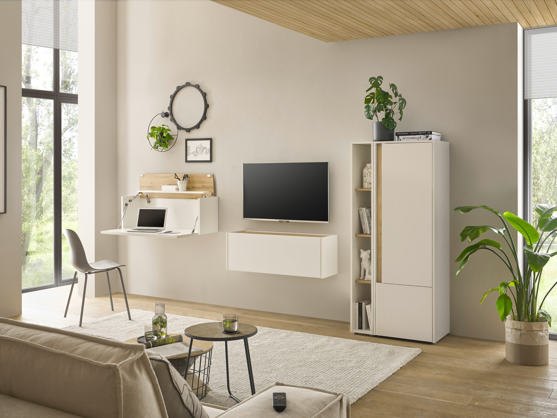 Nappali szett Elbsori 146 (Fehér + Wotan tölgy)