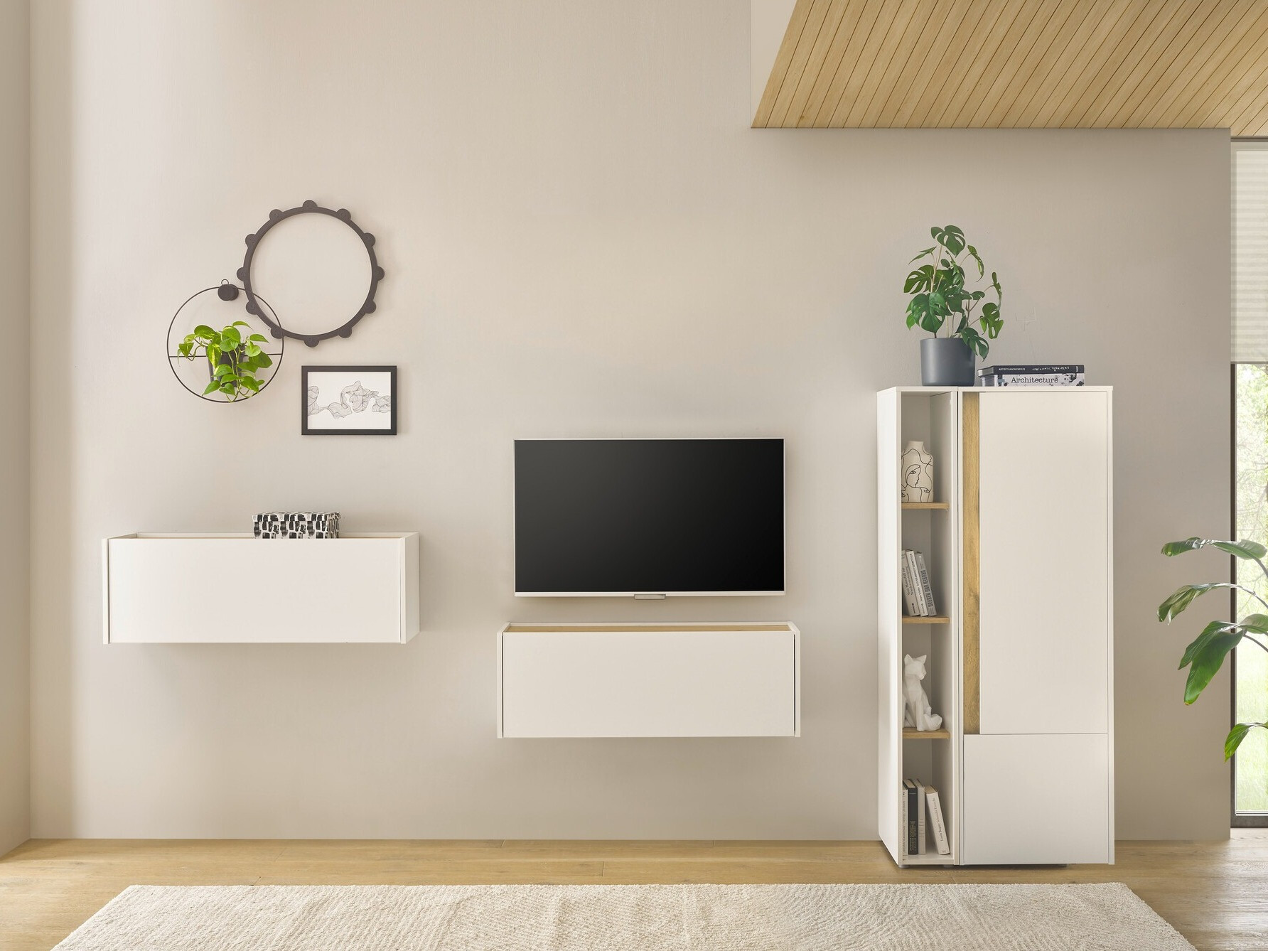 Nappali szett Elbsori 146 (Fehér + Wotan tölgy)