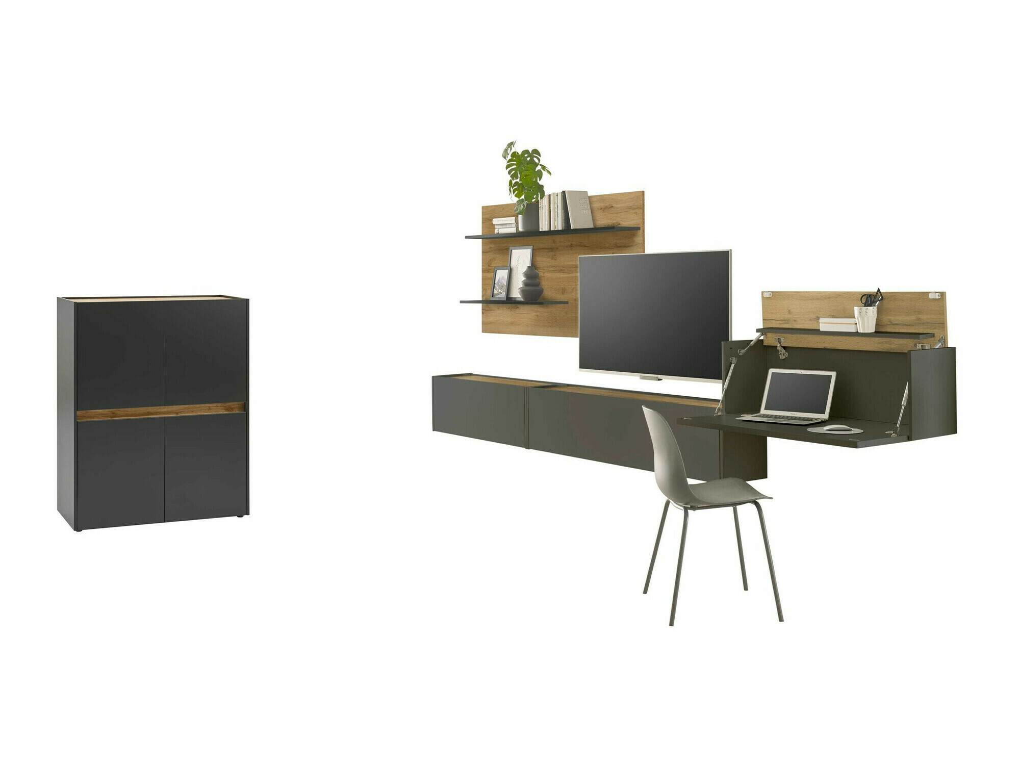 Nappali szett Elbsori 147 (Antracit + Wotan tölgy)