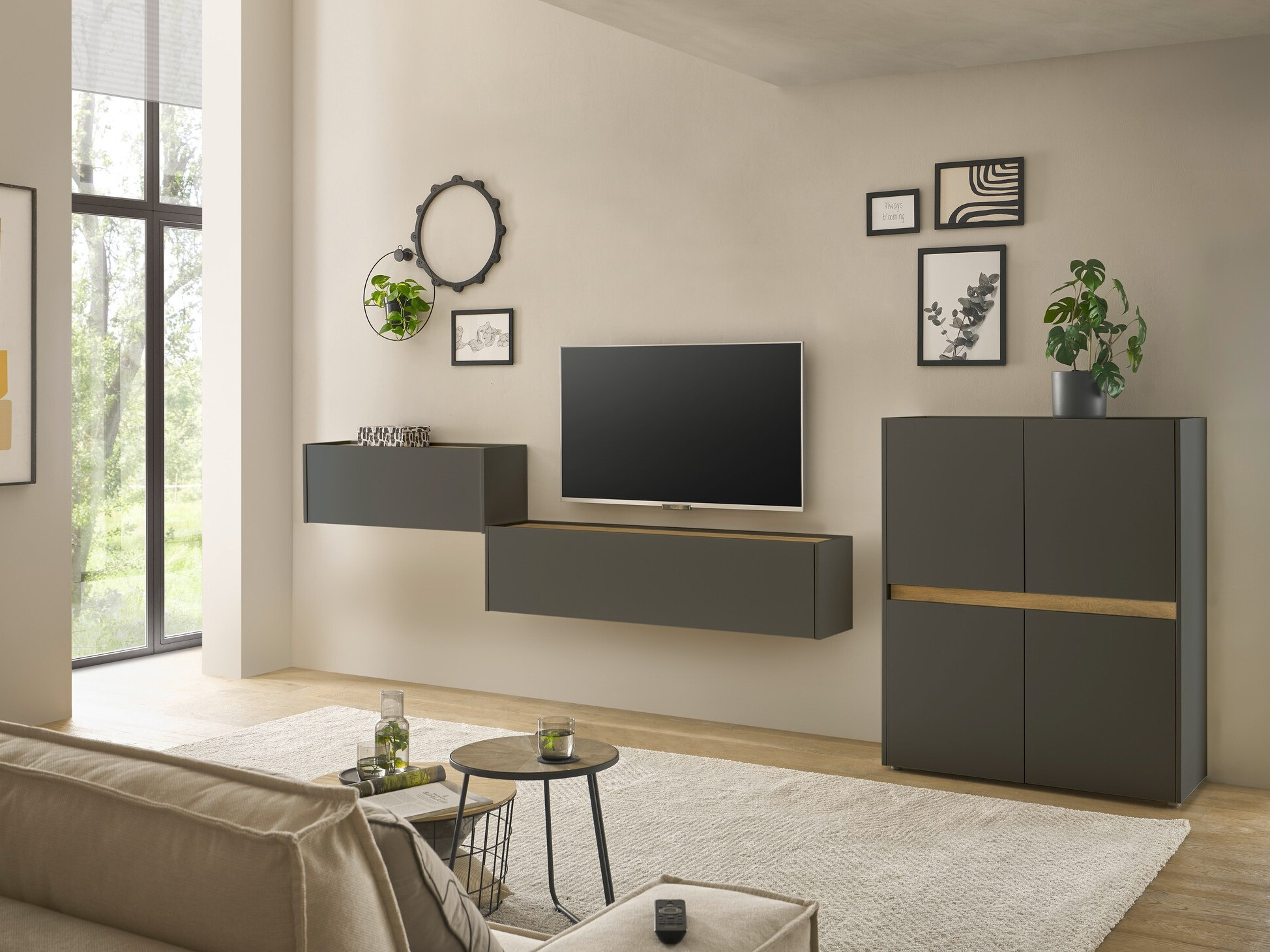 Nappali szett Elbsori 148 (Antracit + Wotan tölgy)