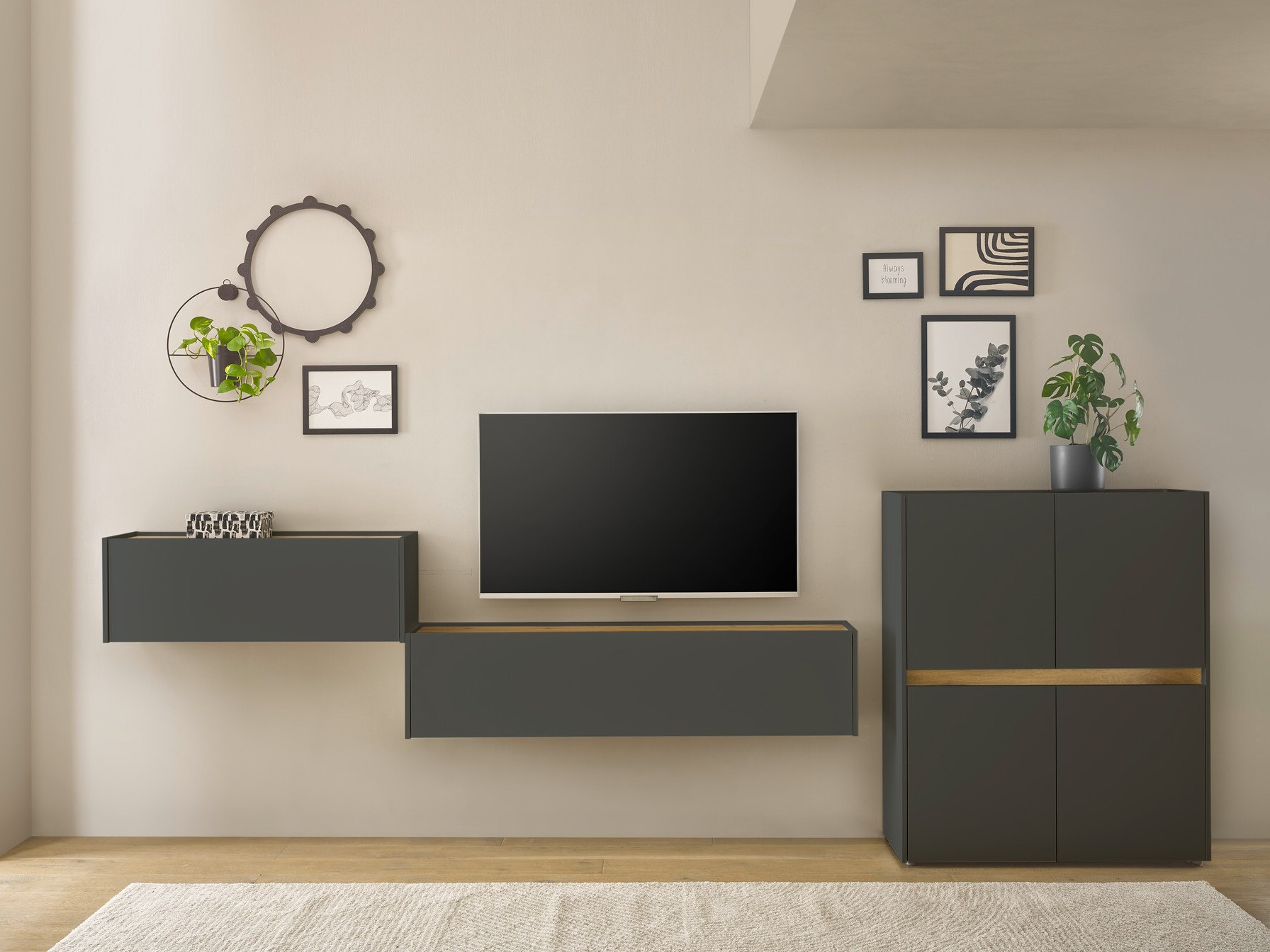 Nappali szett Elbsori 148 (Antracit + Wotan tölgy)