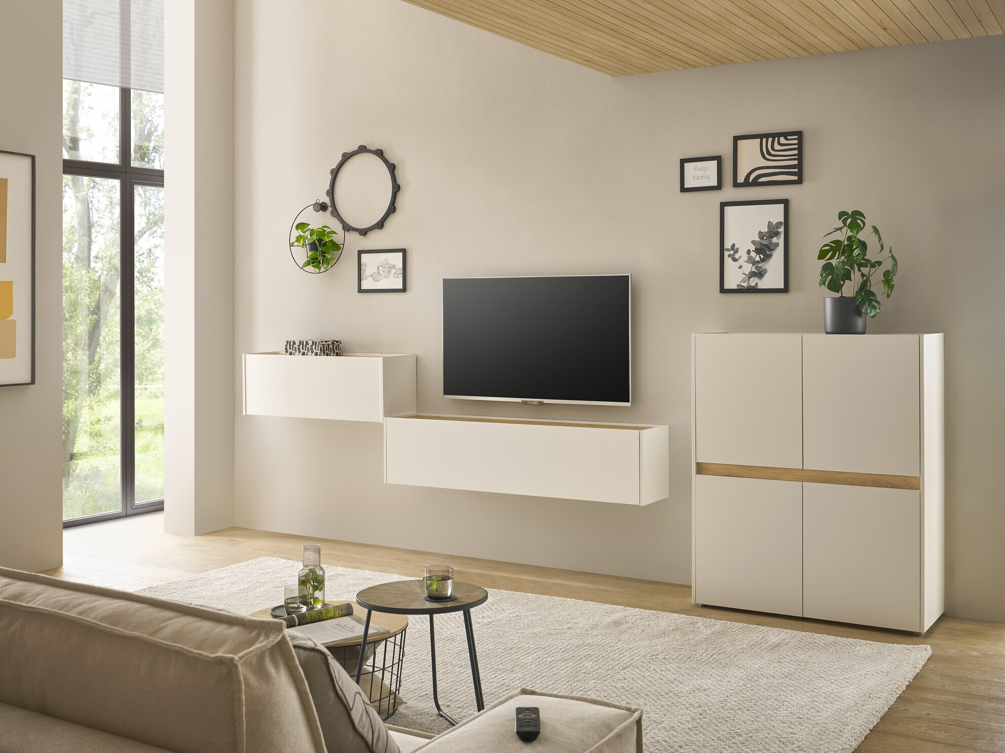 Nappali szett Elbsori 148 (Fehér + Wotan tölgy)