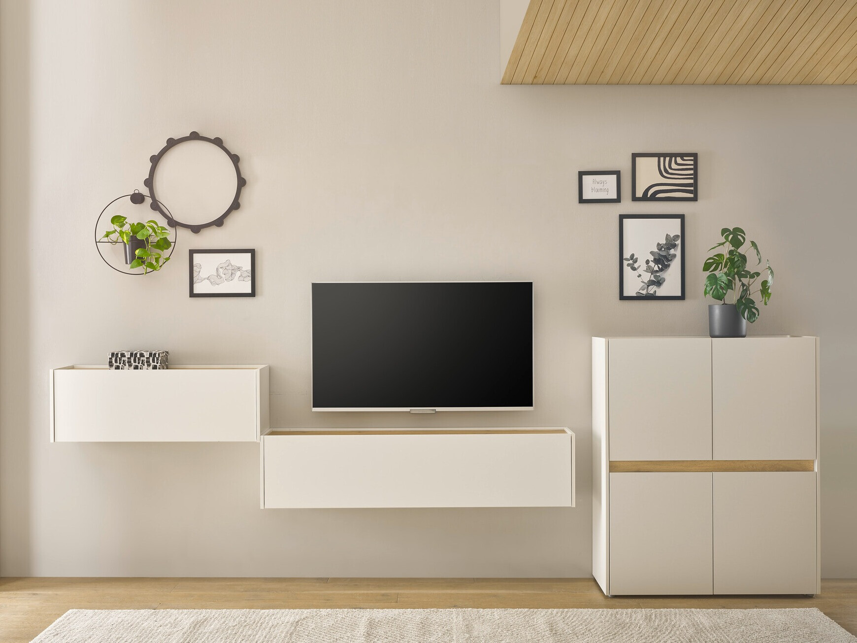 Nappali szett Elbsori 148 (Fehér + Wotan tölgy)