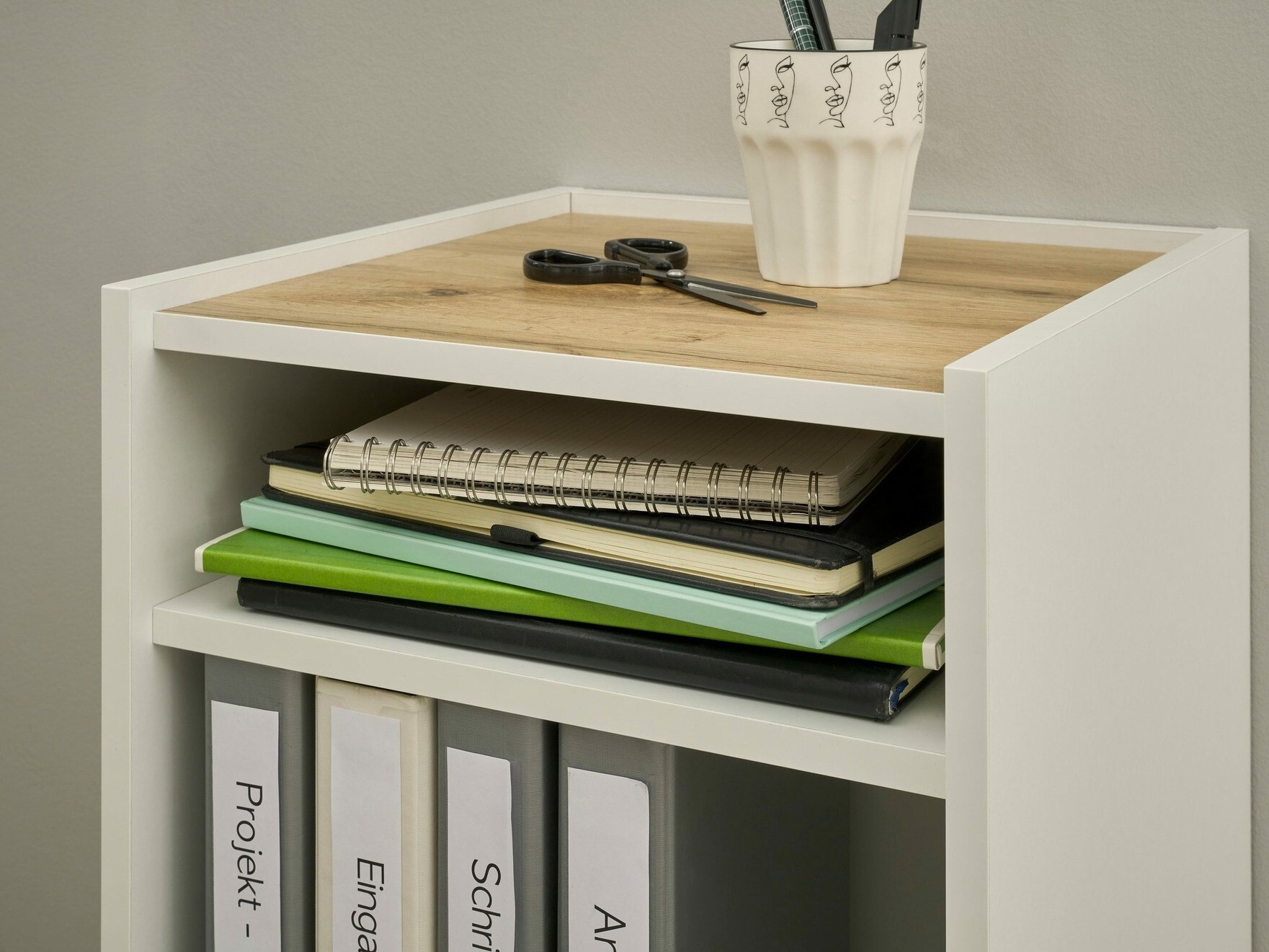 Könyvespolc Elbsori 149 (Fehér + Wotan tölgy)