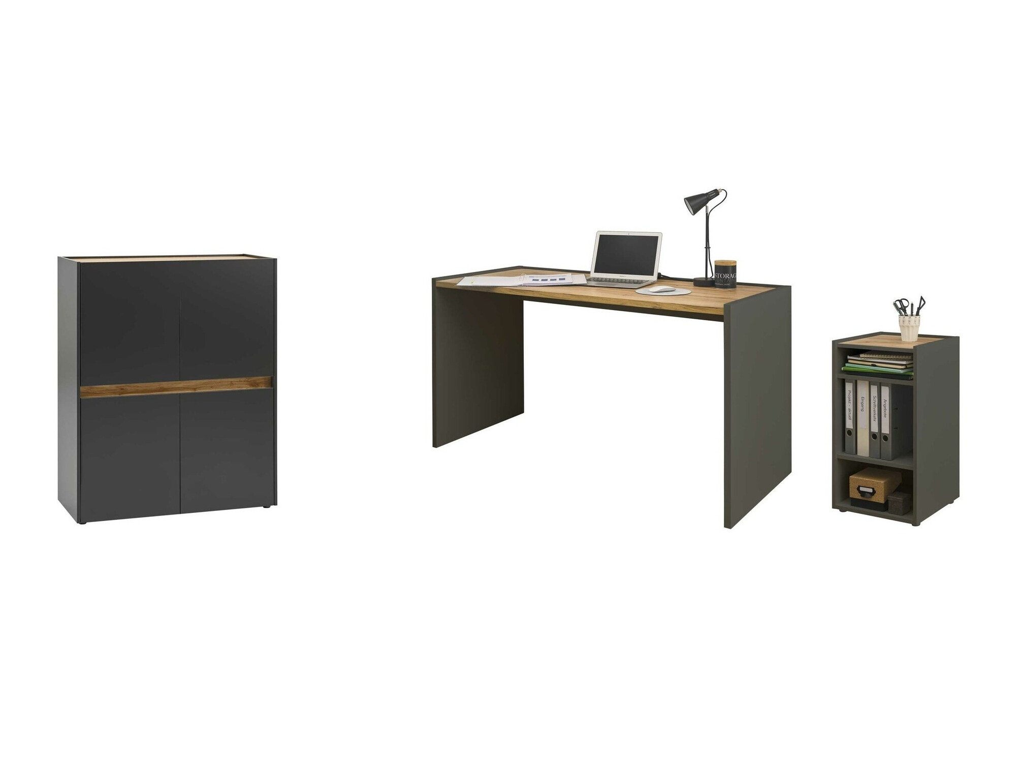 Otthoni iroda készlet Elbsori 150 (Antracit + Wotan tölgy)