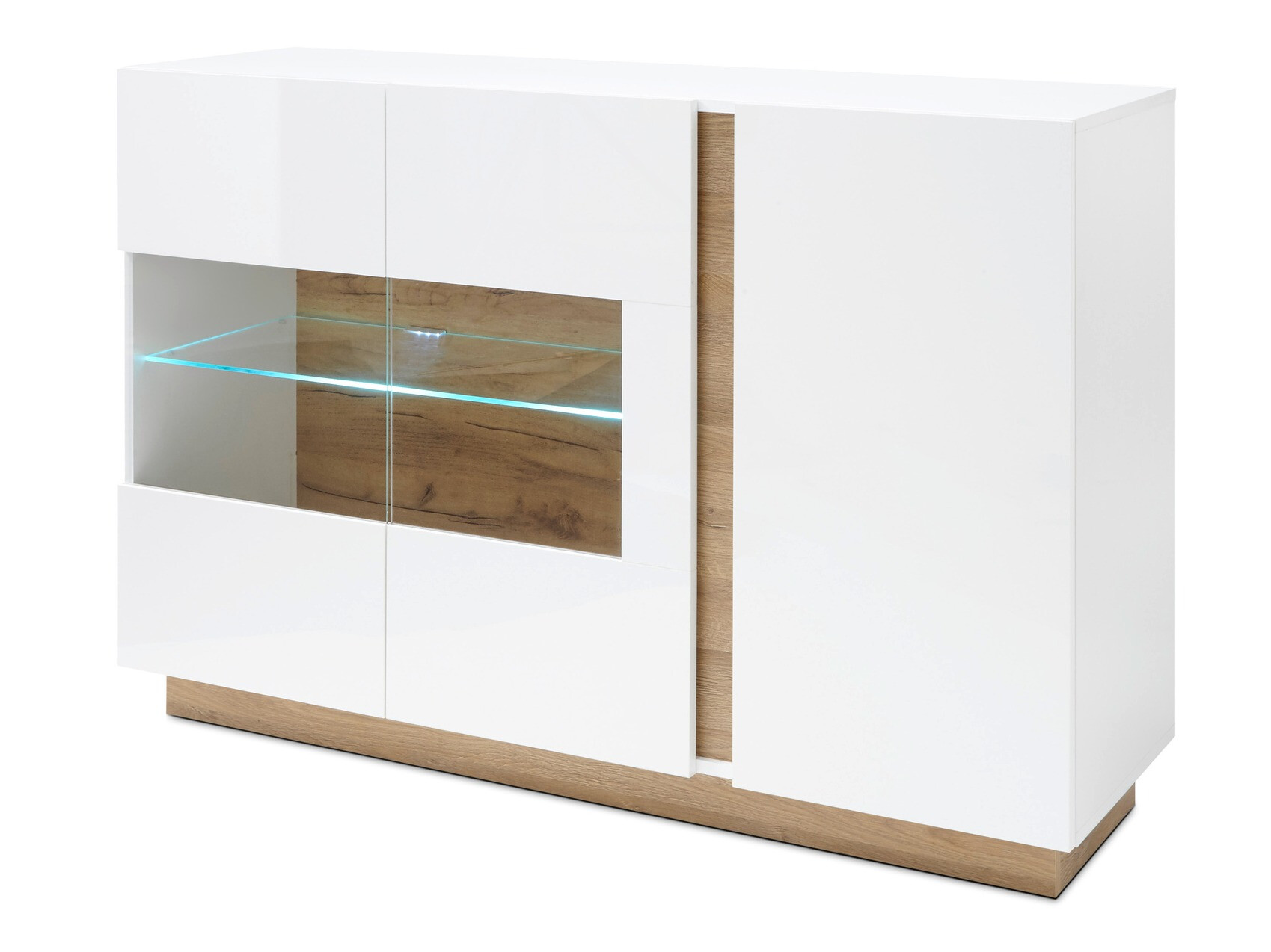 Szekrény Veropho 104 (Fényes fehér + Grandson tölgy)