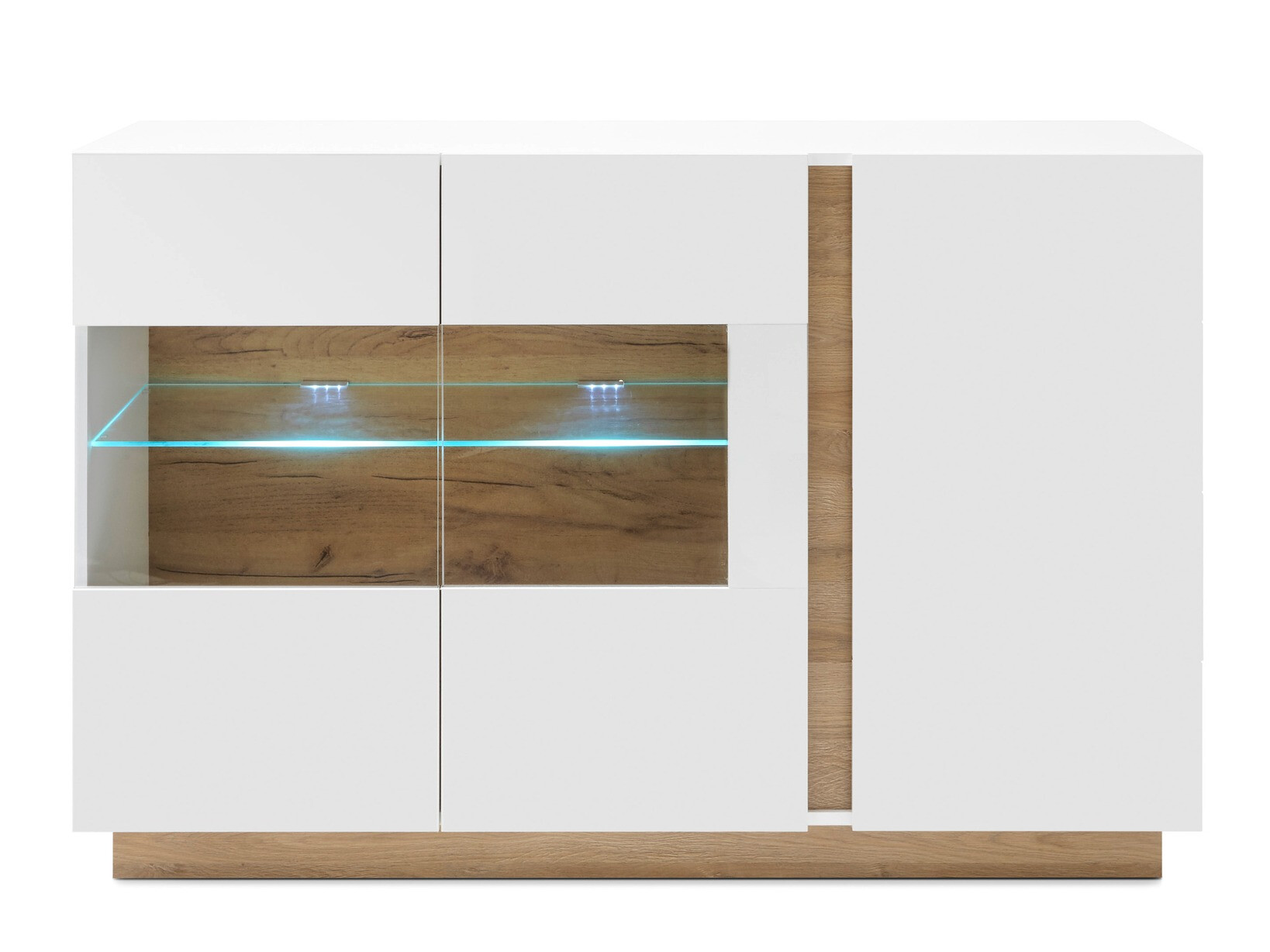 Szekrény Veropho 104 (Fényes fehér + Grandson tölgy)