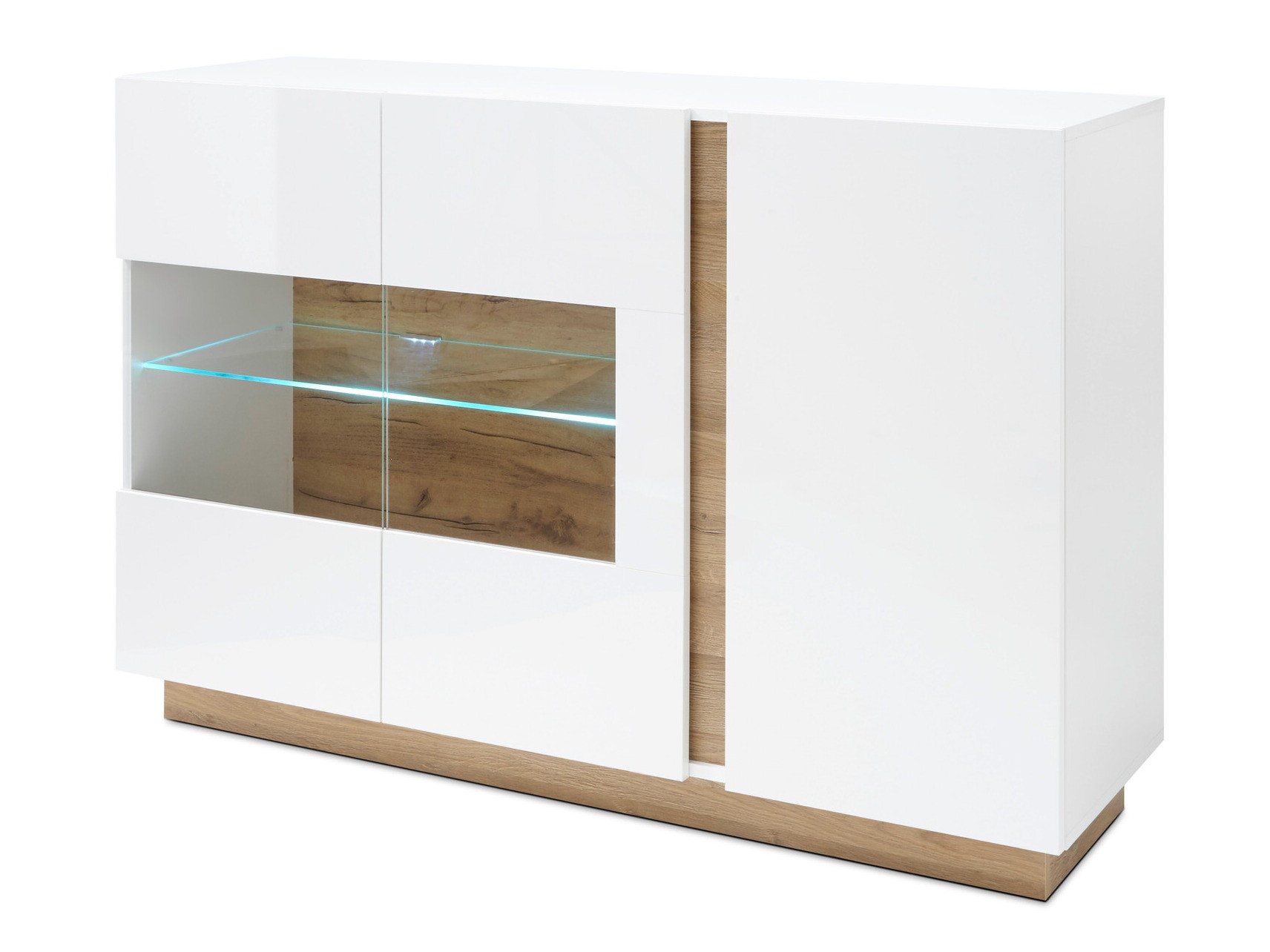 Szekrény Veropho 104 (Fényes fehér + Grandson tölgy)
