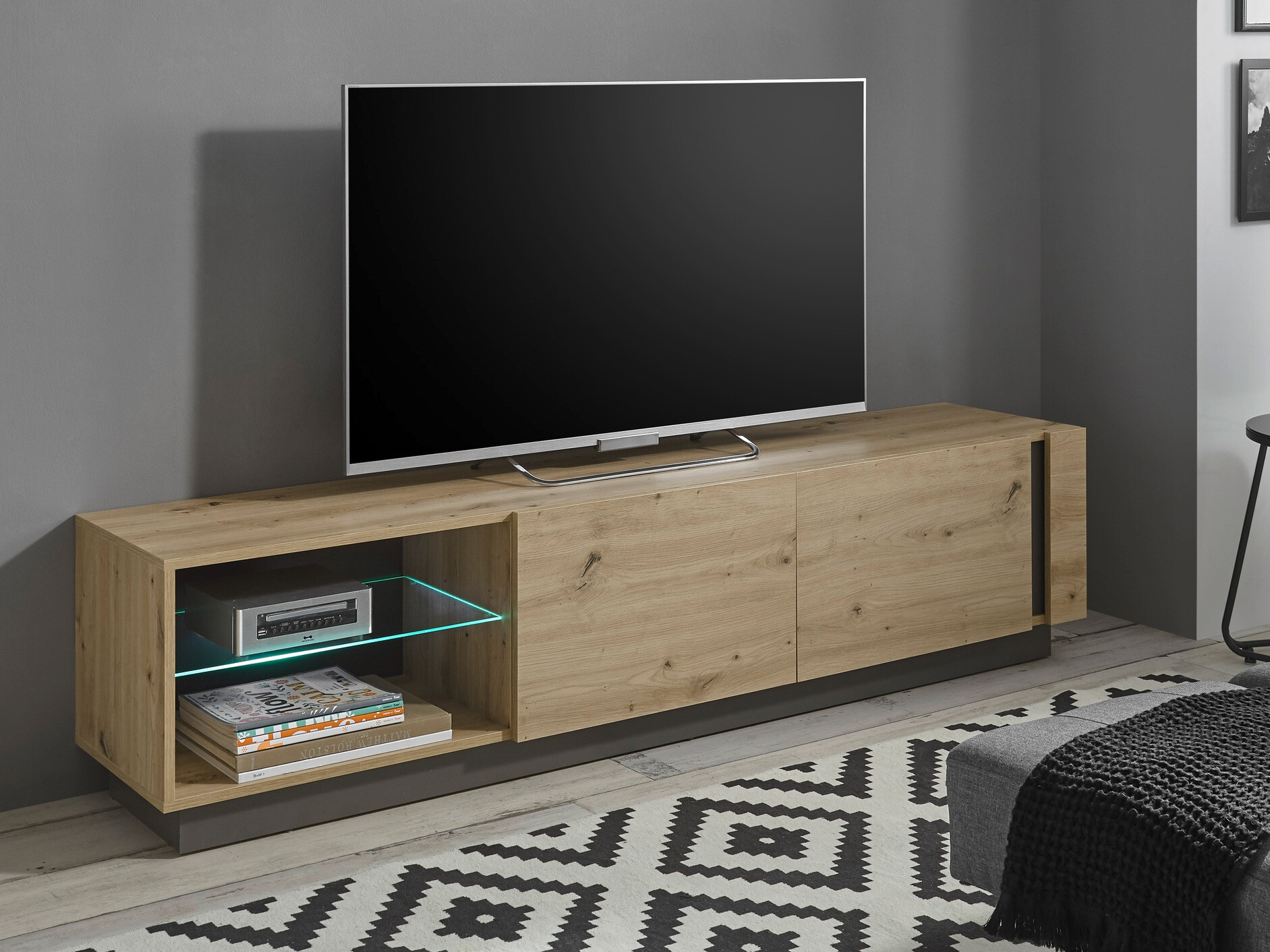 TV-állvány Veropho 103 (Artisan tölgy + Grafit)