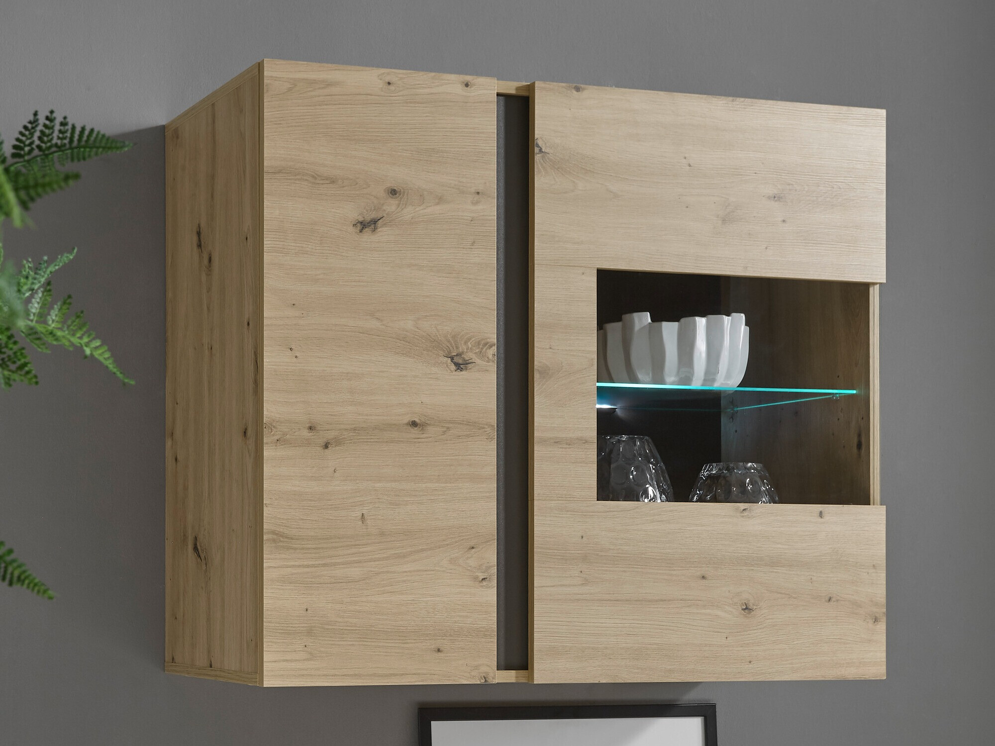 Fali szekrény Veropho 105 (Artisan tölgy + Grafit)