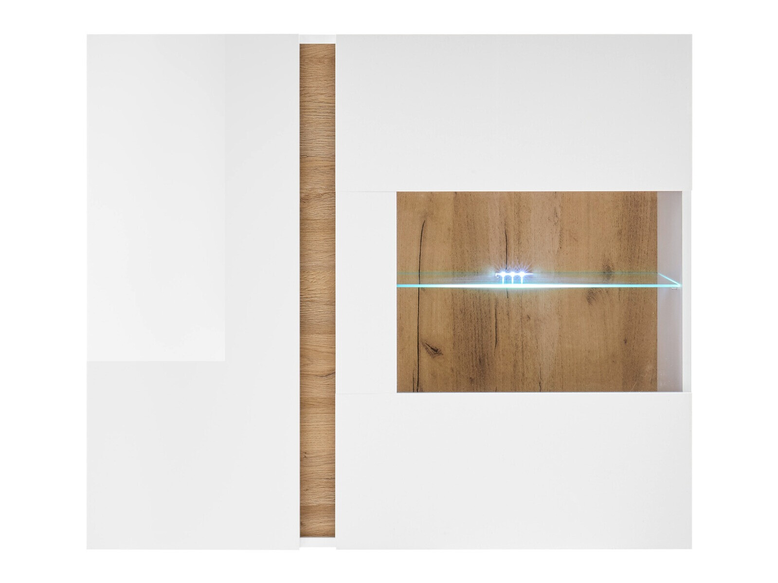 Fali szekrény Veropho 105 (Fényes fehér + Grandson tölgy)