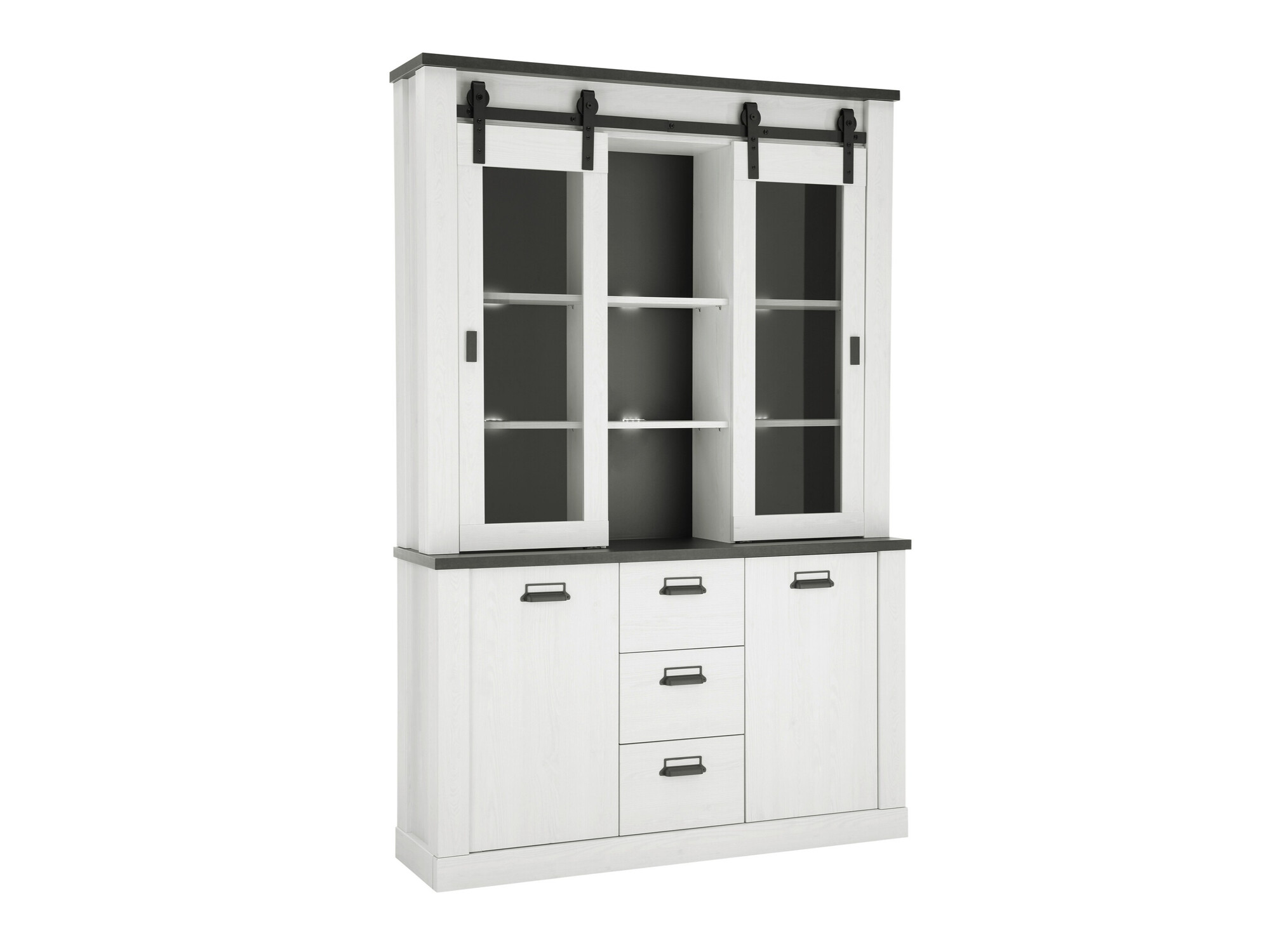 Könyvespolc Cirtale 110 (Fehérített fenyő + Antrahite)