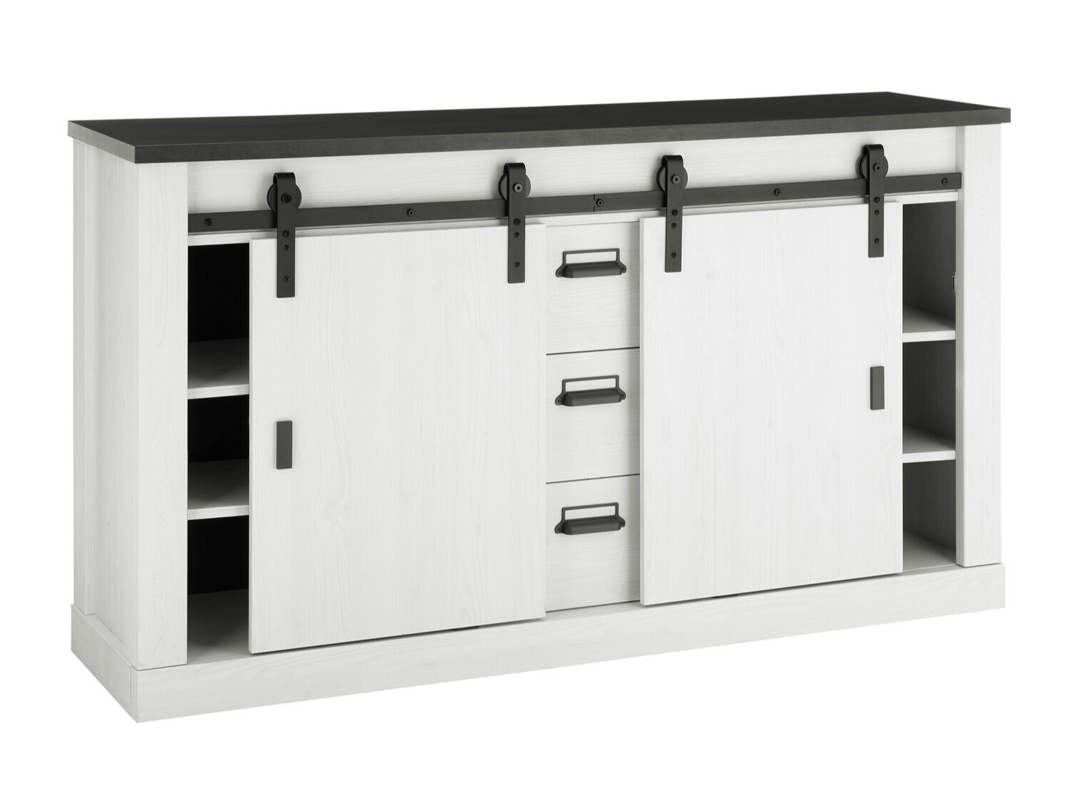 Komód Cirtale 116 (Antracit + Fehérített fenyő)