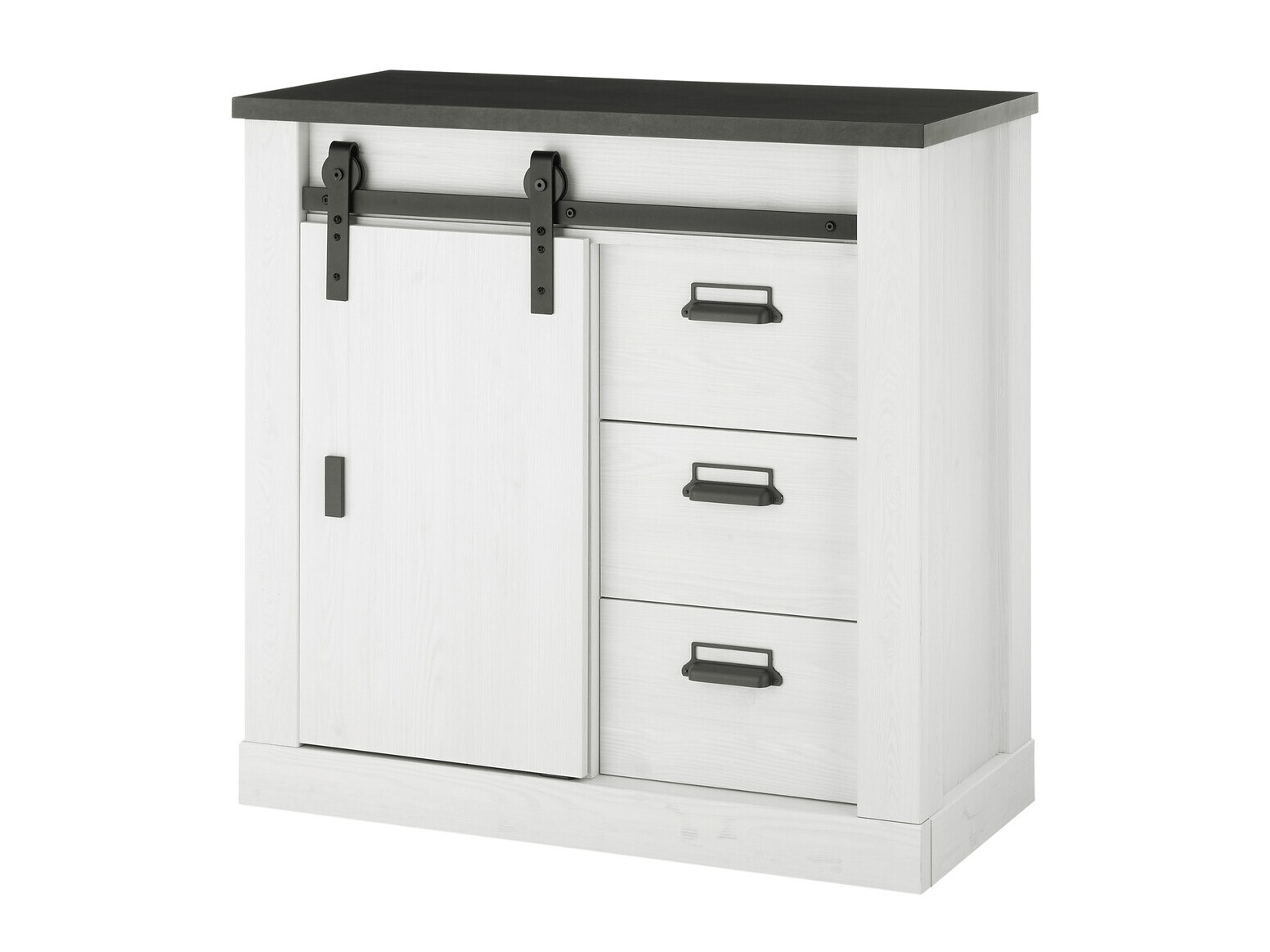 Komód Cirtale 117 (Antracit + Fehérített fenyő)